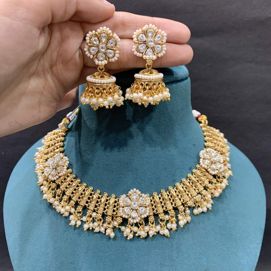Antique necklace set 3334 - Vijay & Sons