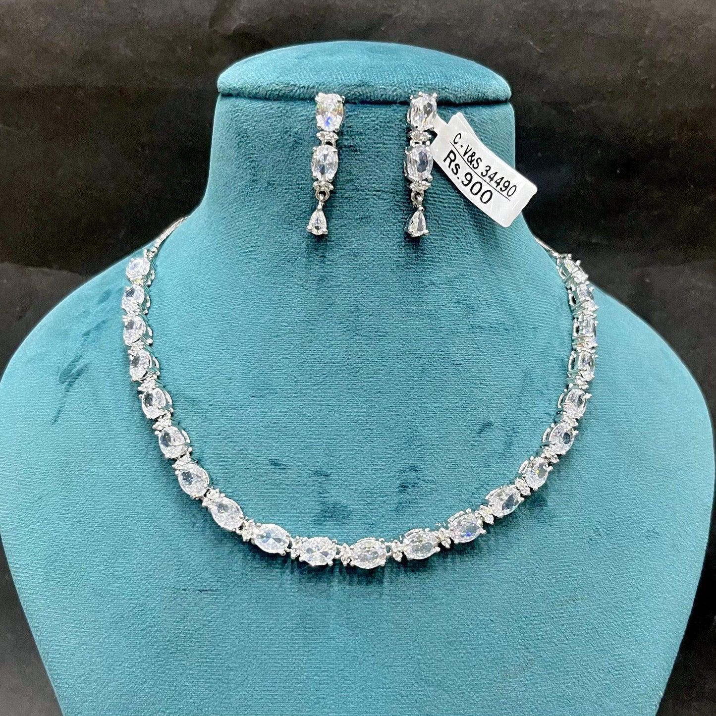 Zircon Necklace Set 333422 - Vijay & Sons