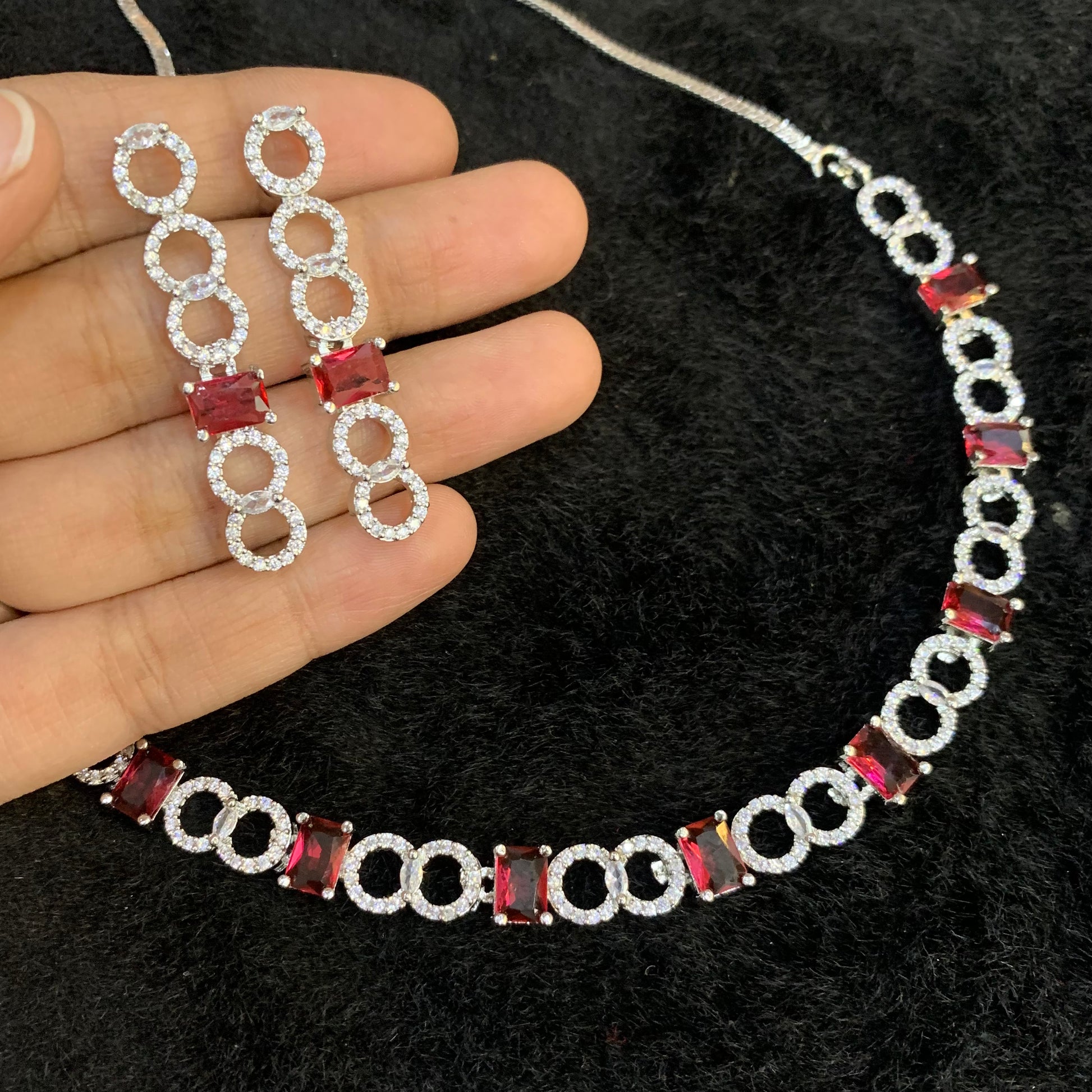 Zircon Necklace Set 963772 - Vijay & Sons