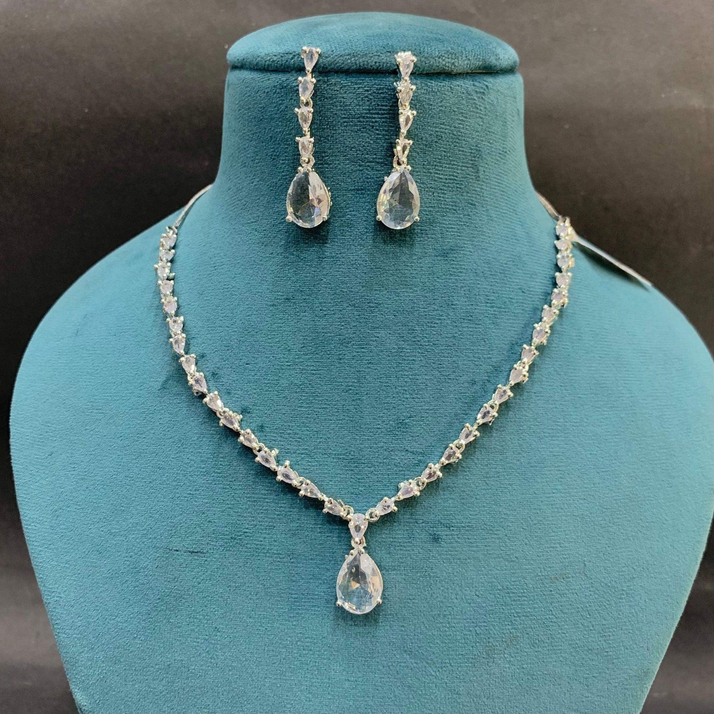 Zircon Necklace Set 478465 - Vijay & Sons