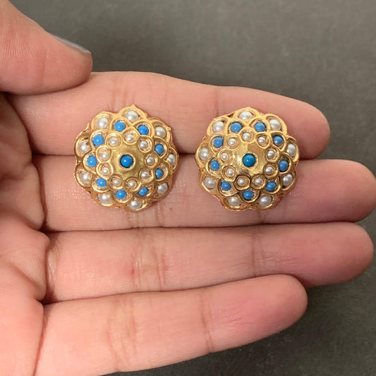 Jadau studs 62755 - Vijay & Sons