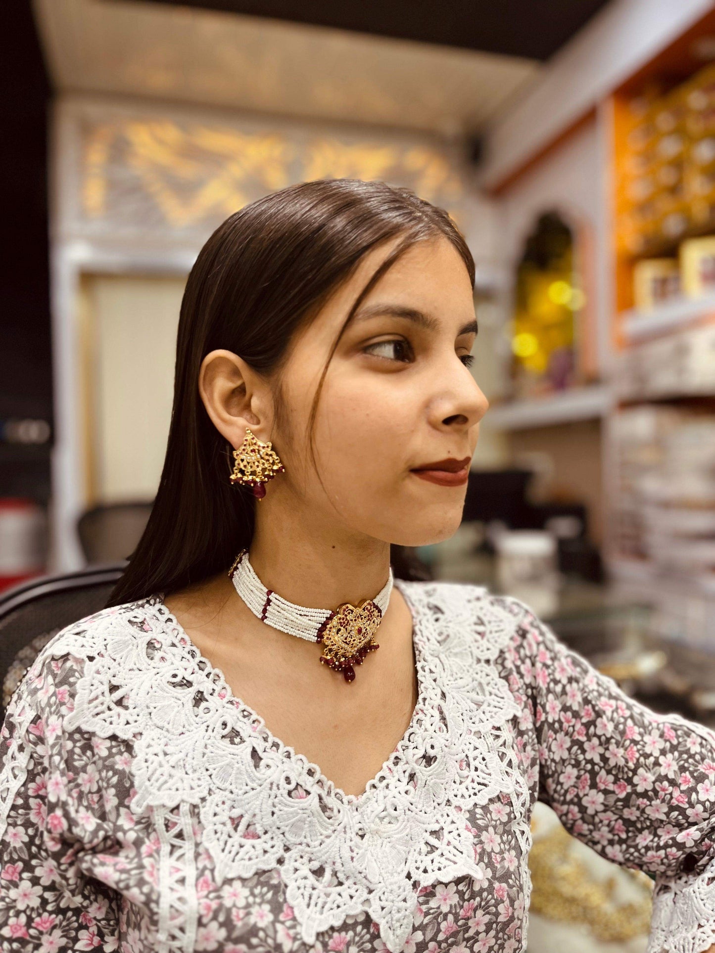 Jadau Necklace Set 45544 - Vijay & Sons