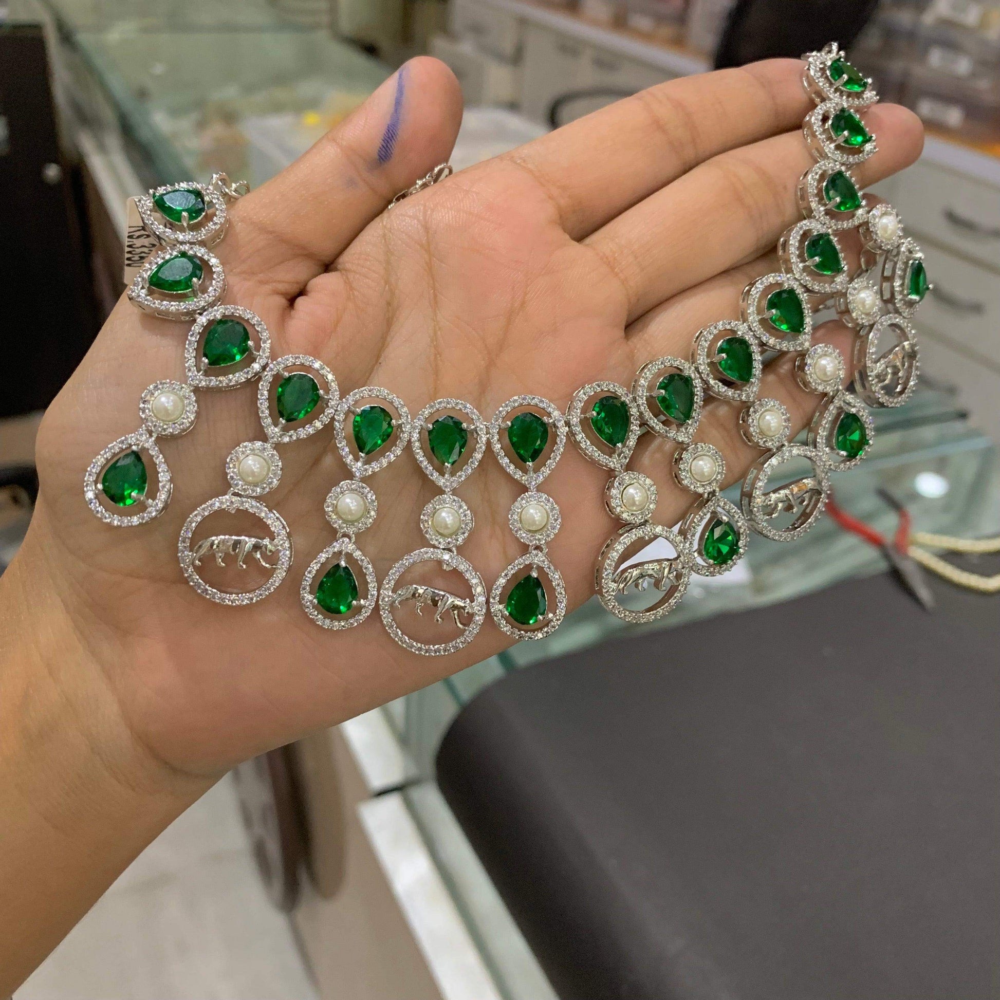 Zircon Necklace Sets 246775 - Vijay & Sons