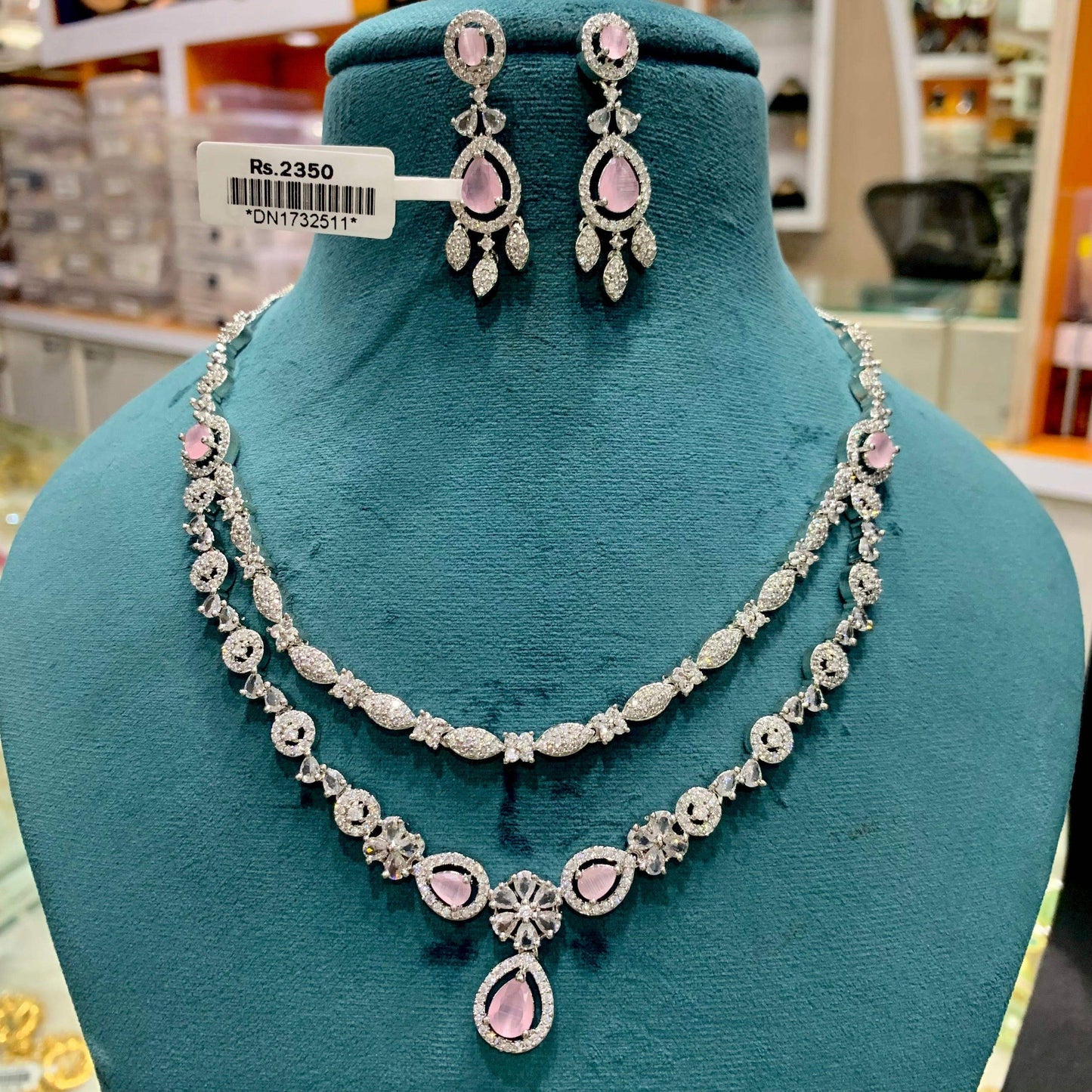 Zircon Necklace Set 244334 - Vijay & Sons