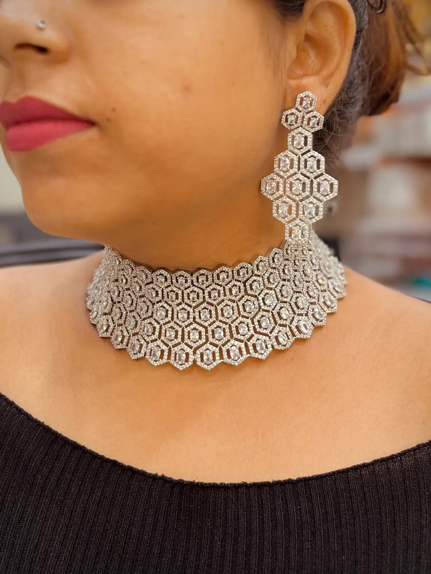Diamond necklace set - Vijay & Sons