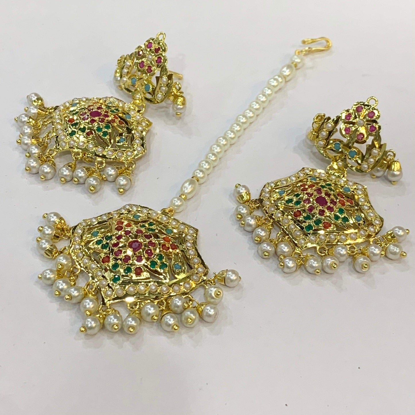 Jadau Tikka Earrings 319471 - Vijay & Sons