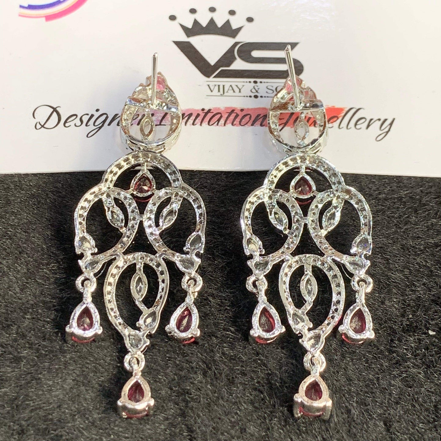 American Diamond Earrings 35655 - Vijay & Sons