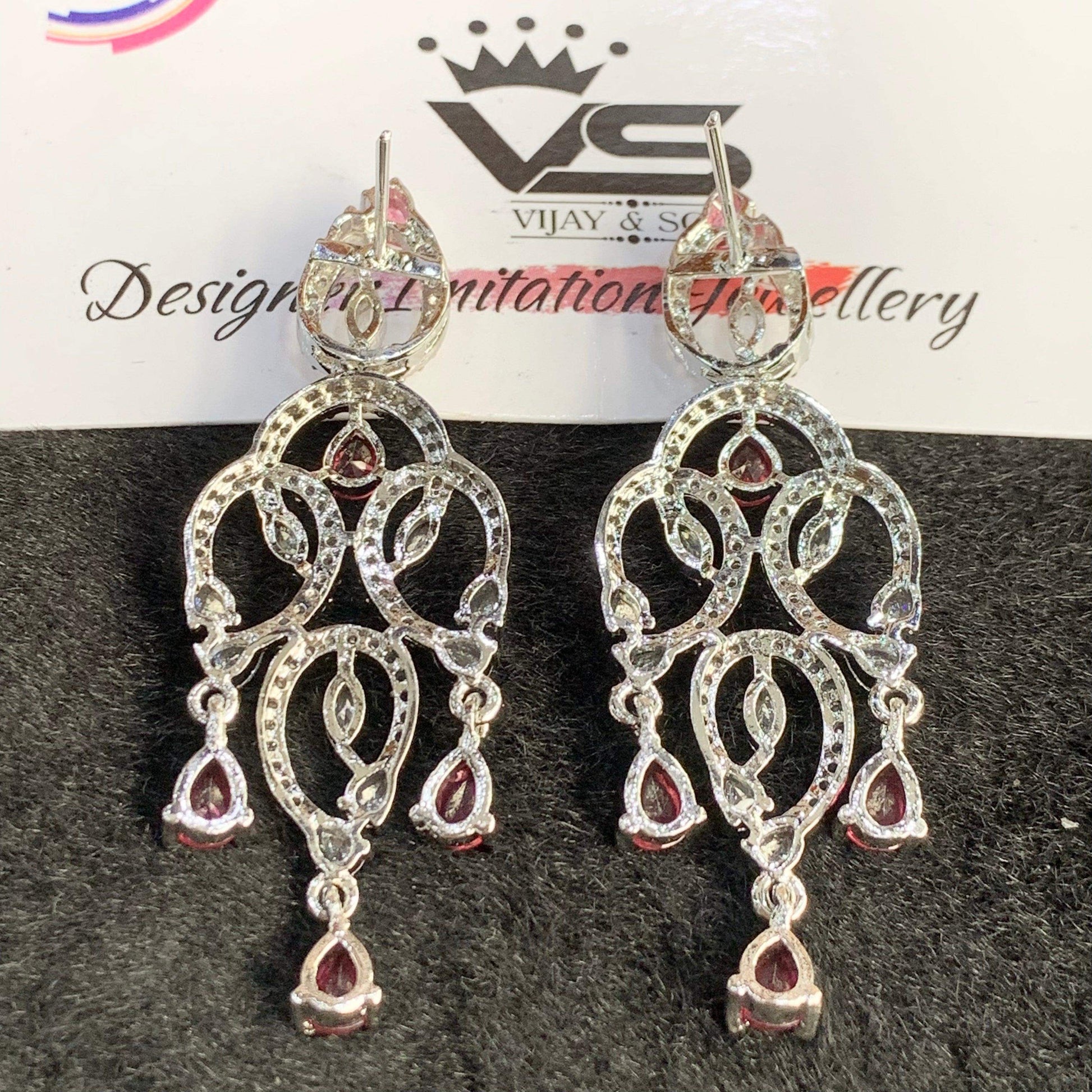 American Diamond Earrings 35655 - Vijay & Sons