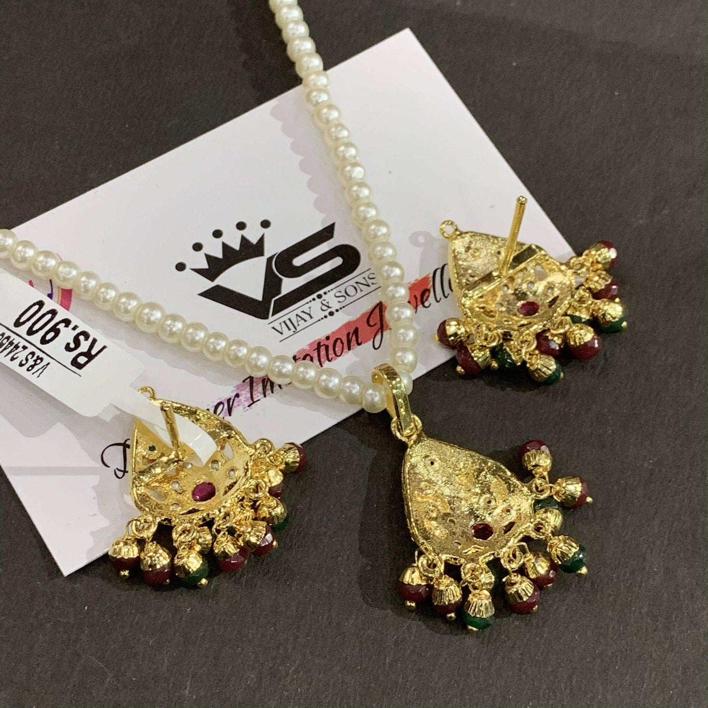 Jadau pendant sets 45775 - Vijay & Sons