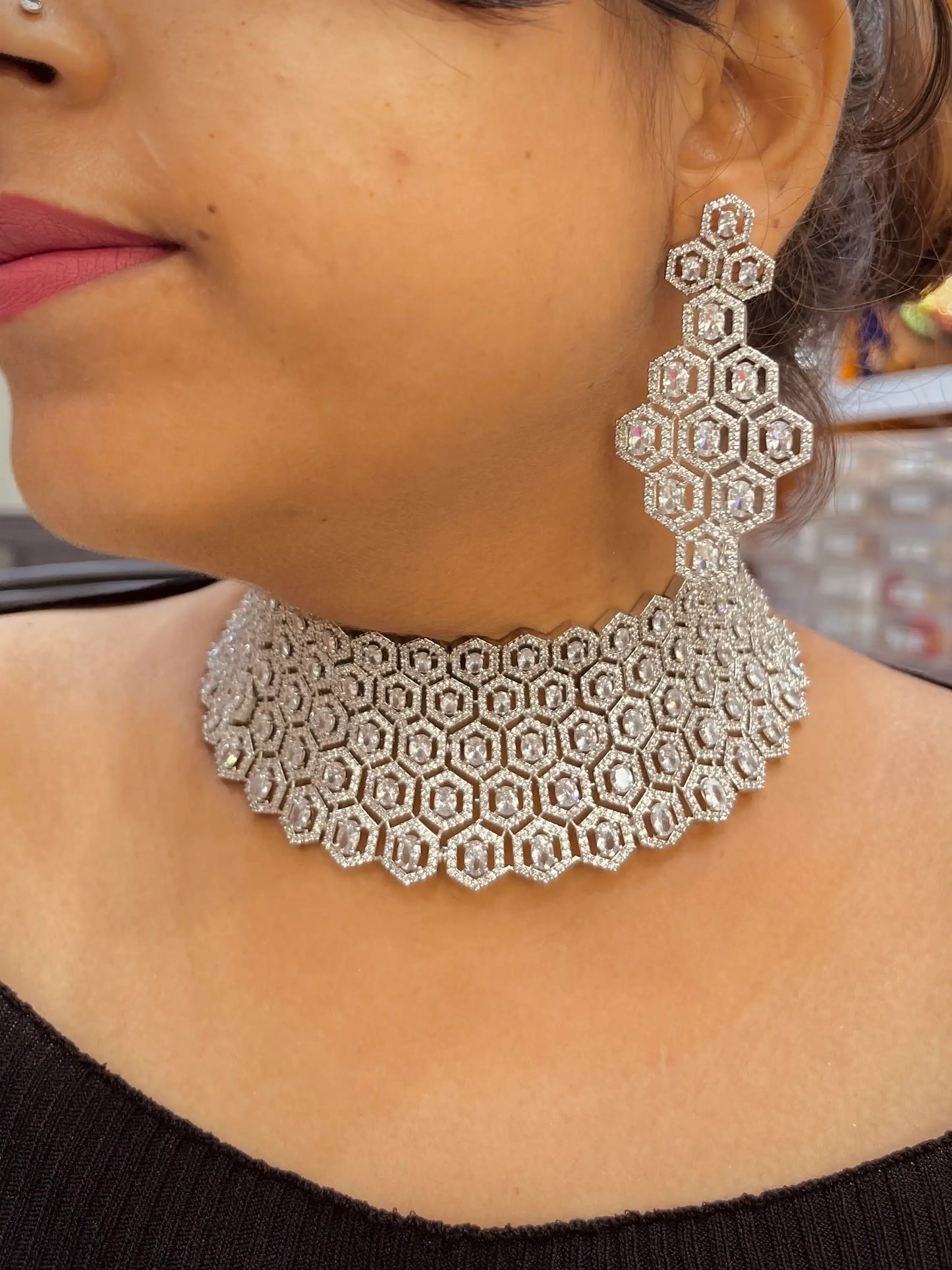 Diamond necklace set - Vijay & Sons