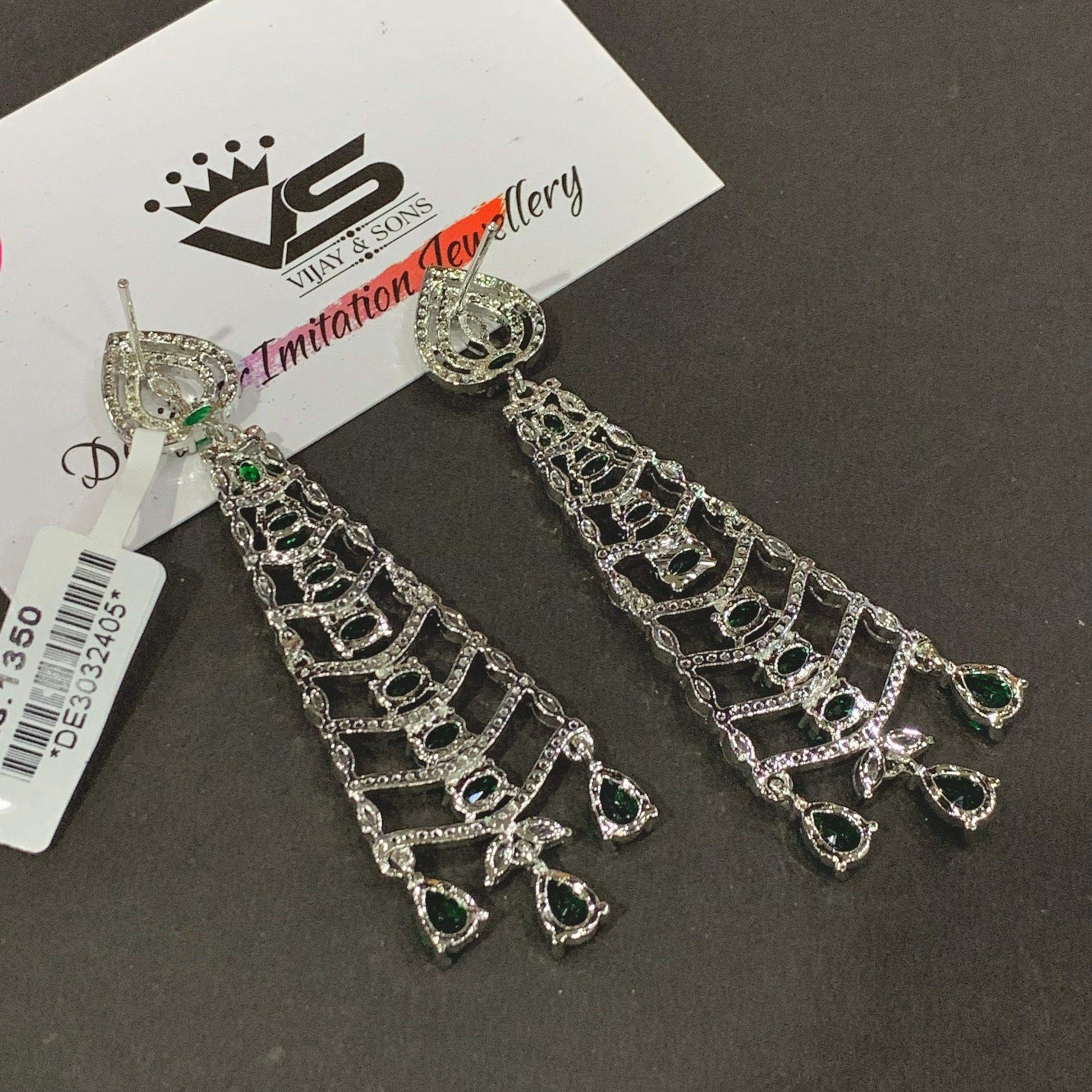 Zircon Earrings 46566 - Vijay & Sons