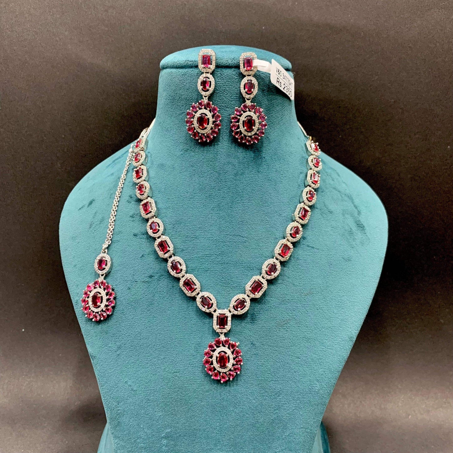 Zircon Necklace Set 23414 - Vijay & Sons