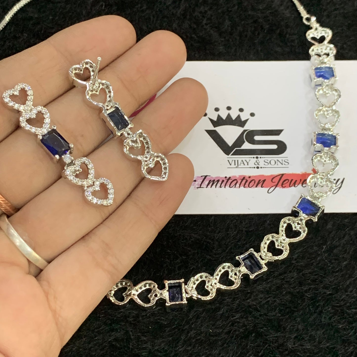 Zircon Necklace Set 654377 - Vijay & Sons