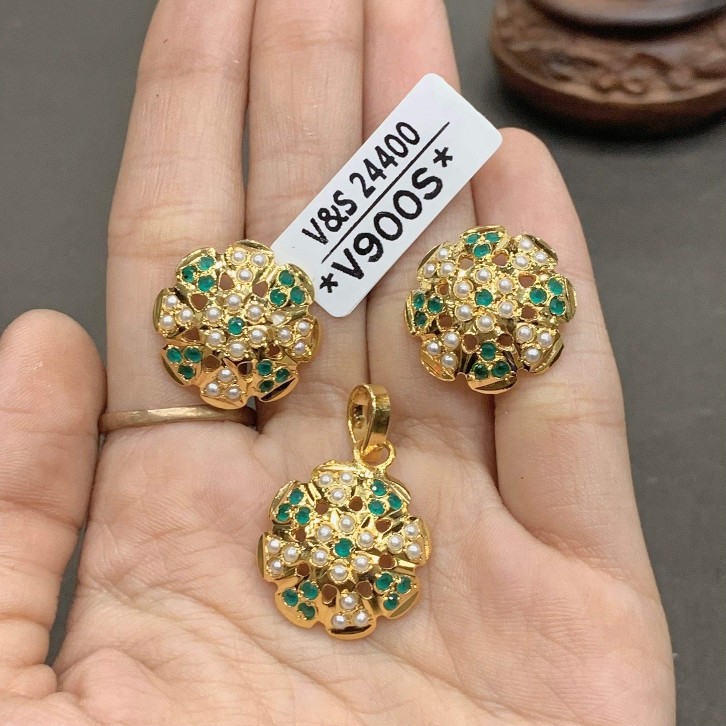 Jadau pendent set 45678912 - Vijay & Sons
