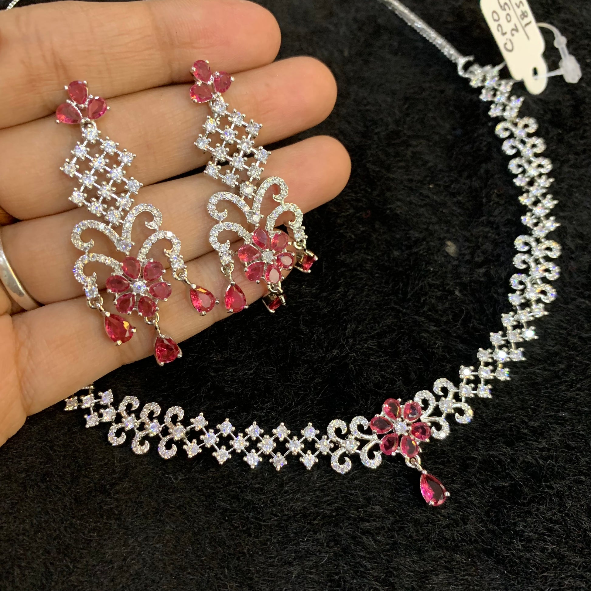 Zircon Necklace Set 8999 - Vijay & Sons