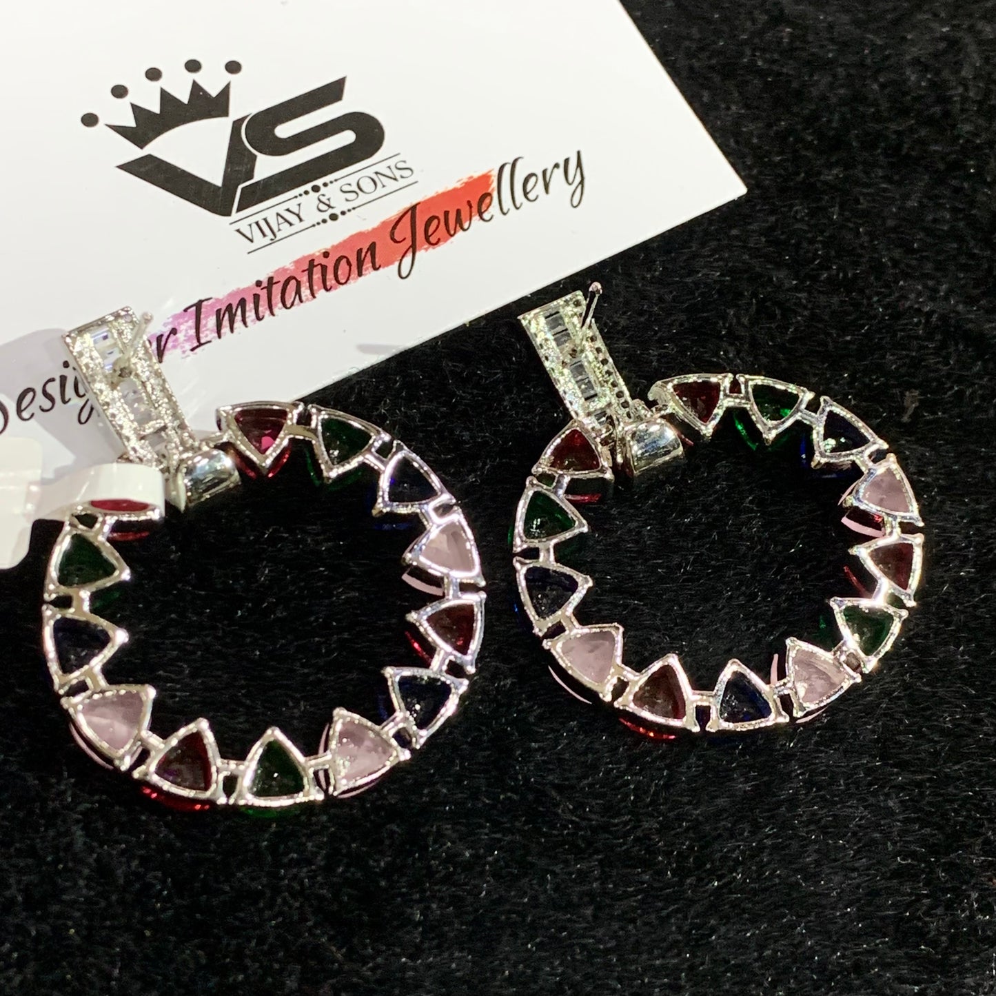 American diamond earrings 63863 - Vijay & Sons