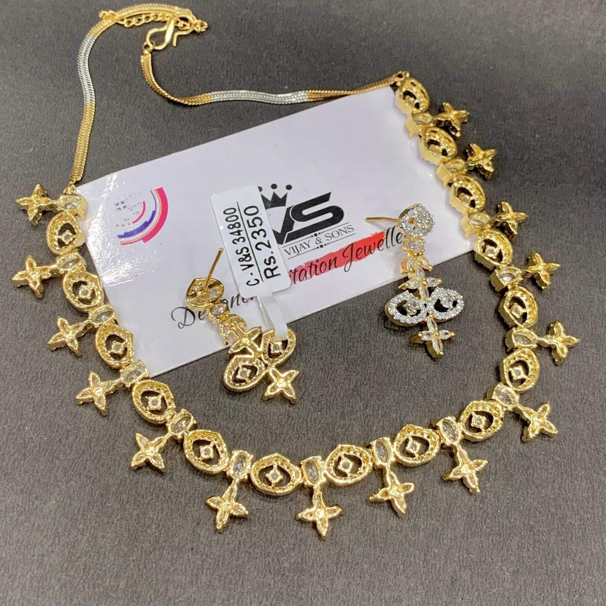 Zircon Necklace Set 465949 - Vijay & Sons