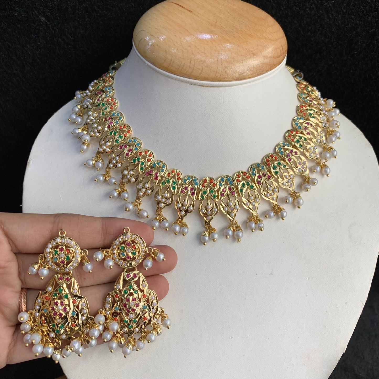 Jadau Necklace set 467456