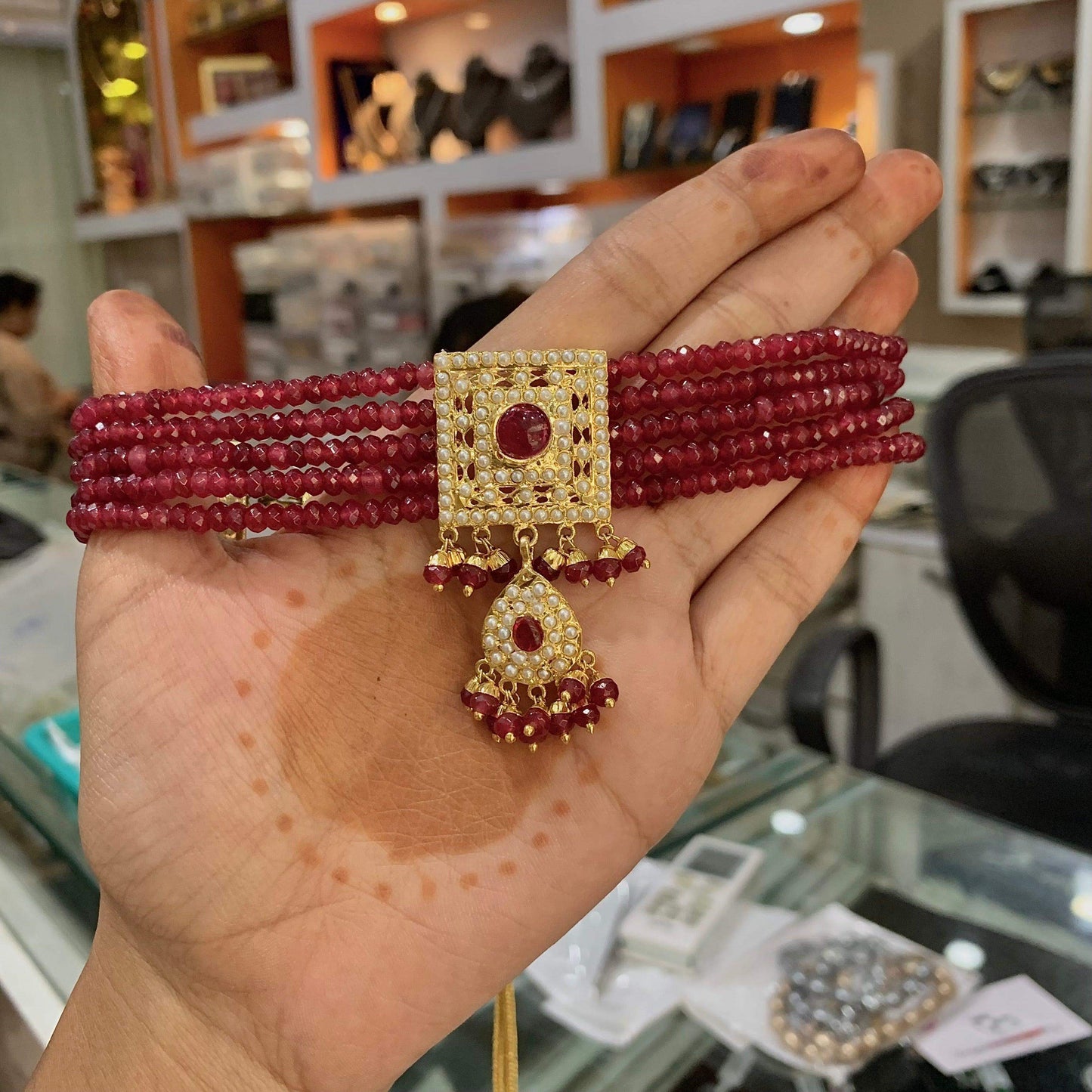 Jadau Rani haar 46556 - Vijay & Sons