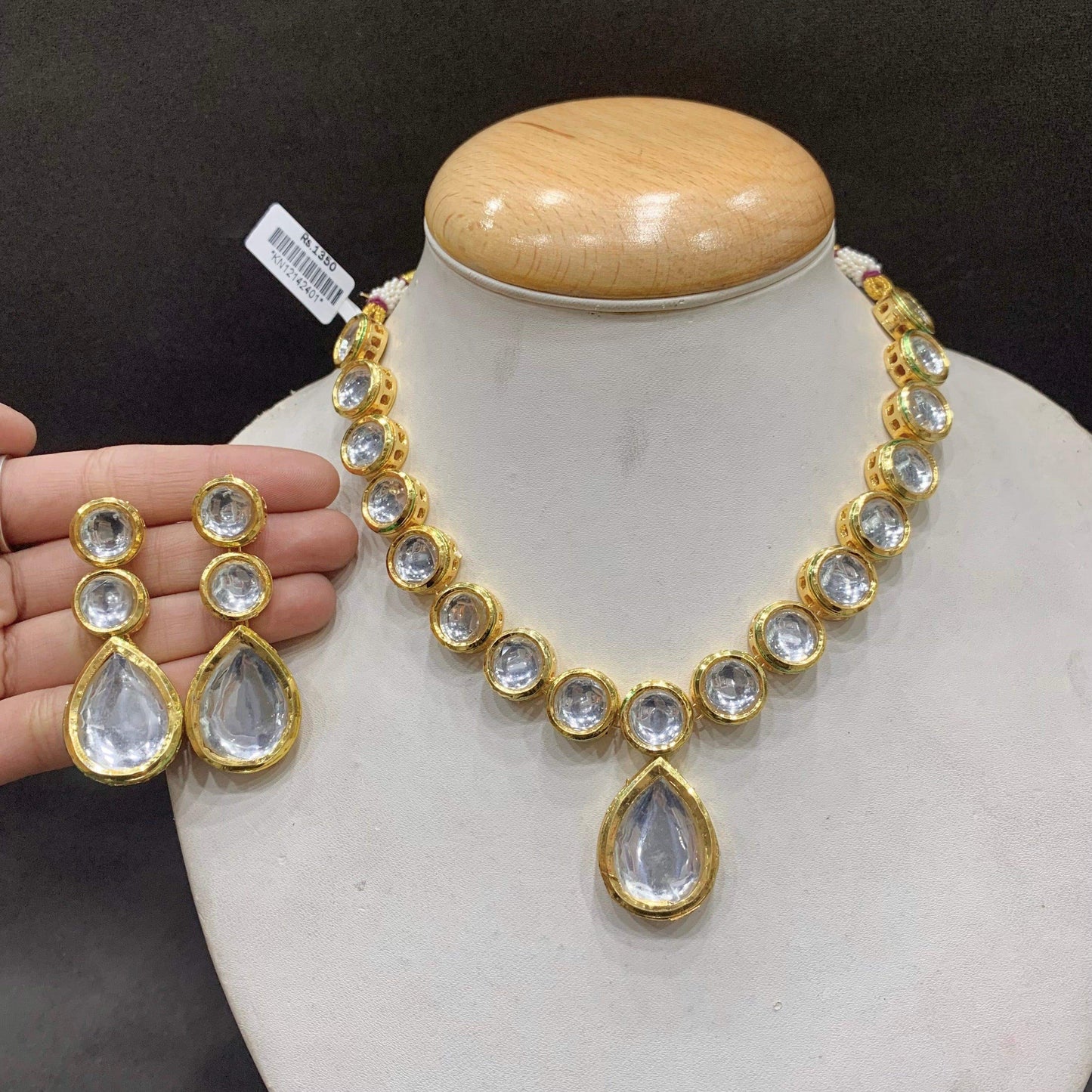 Kundan necklace set 34556 - Vijay & Sons