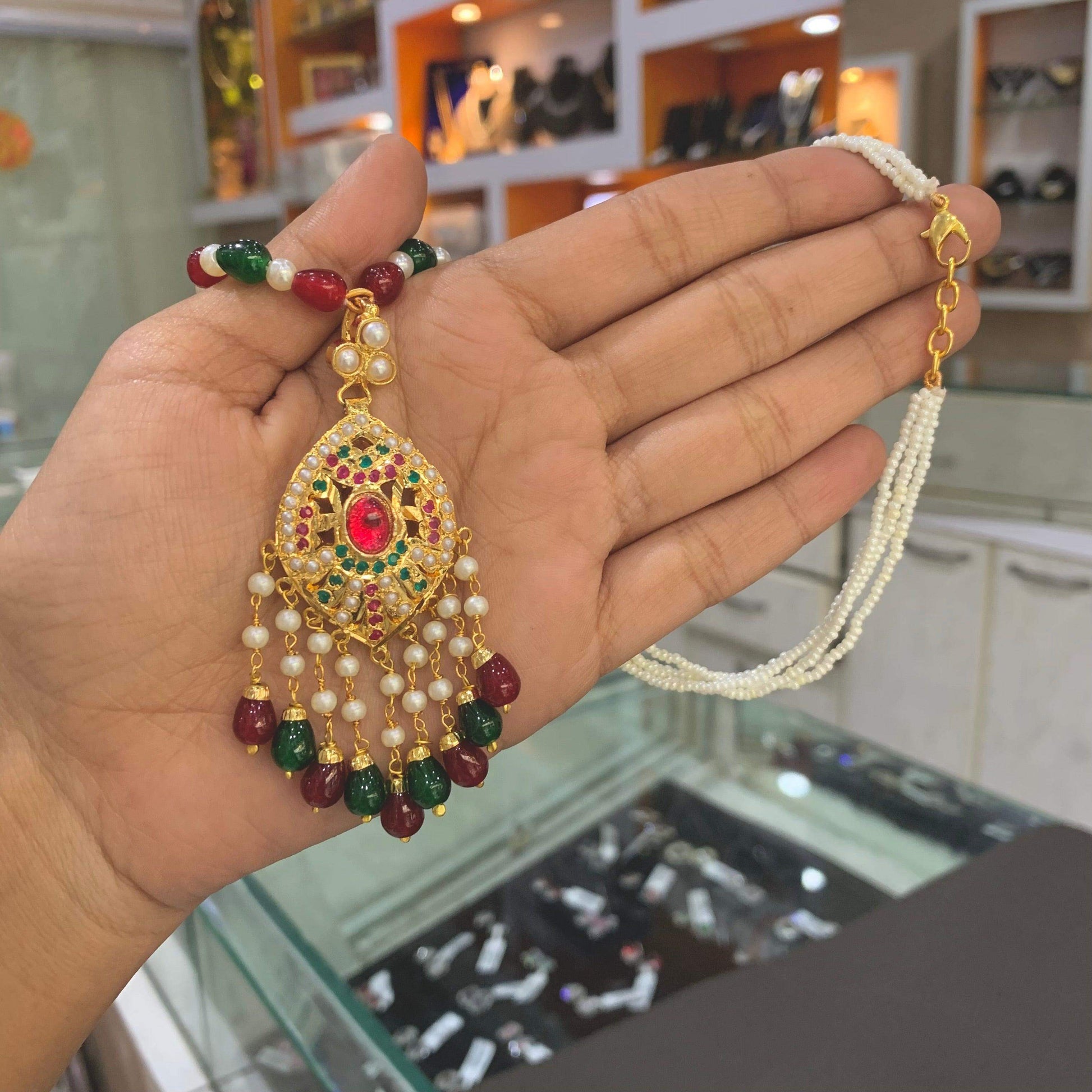 Jadau pendent set 4567890 - Vijay & Sons