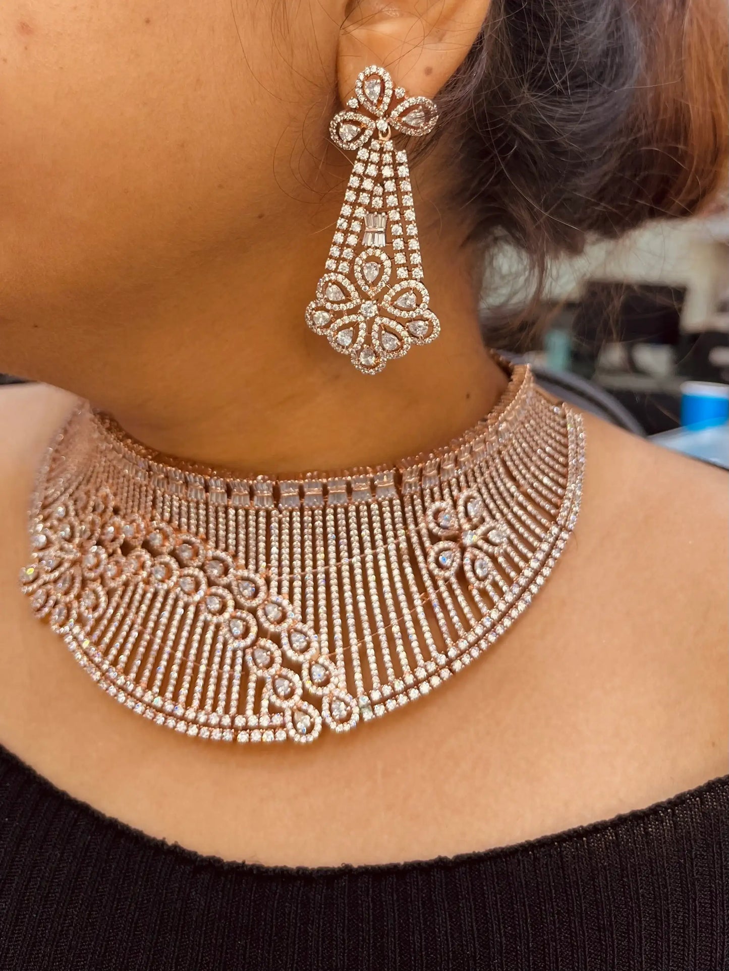 Diamond necklace sets 8064 - Vijay & Sons