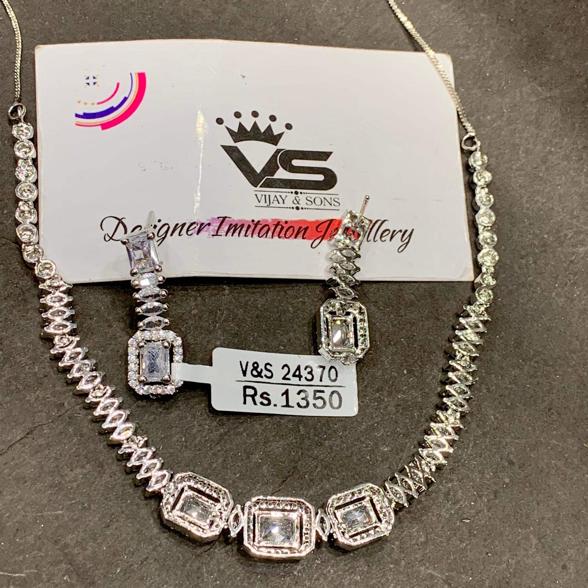 Zircon Necklace Set 0643 - Vijay & Sons