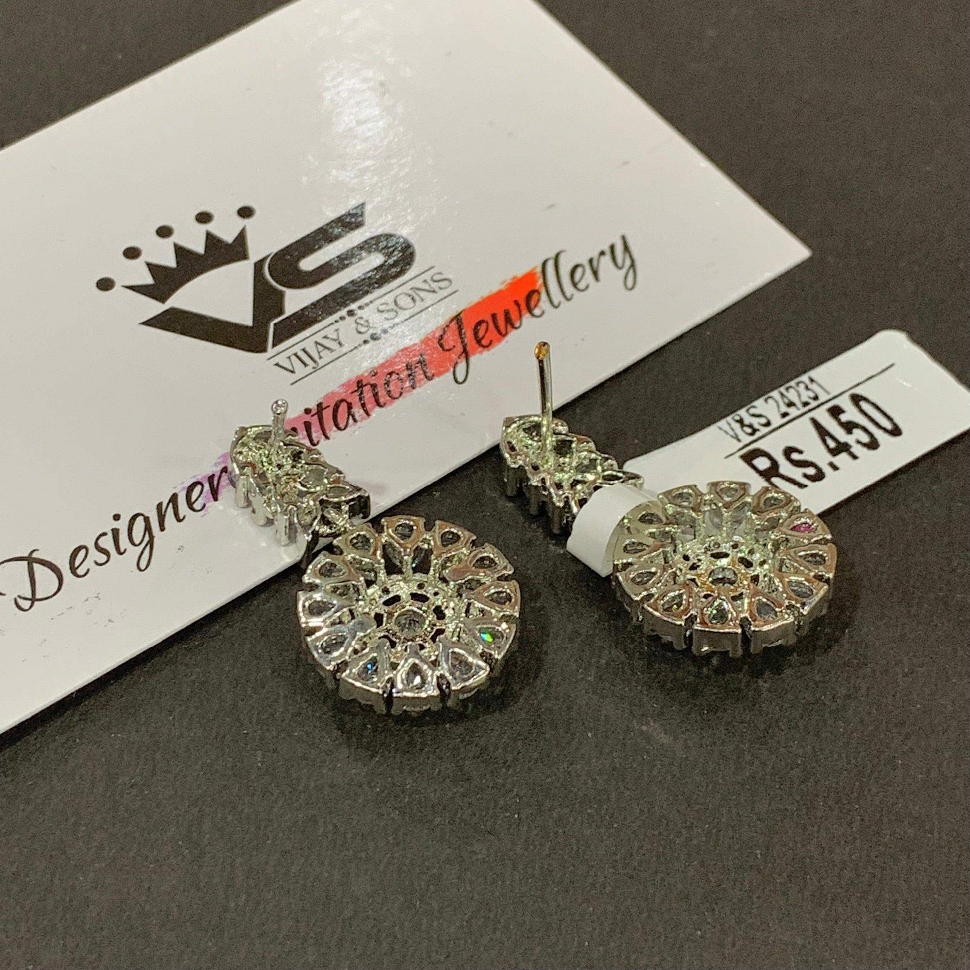 American Diamond Earrings 45644 - Vijay & Sons