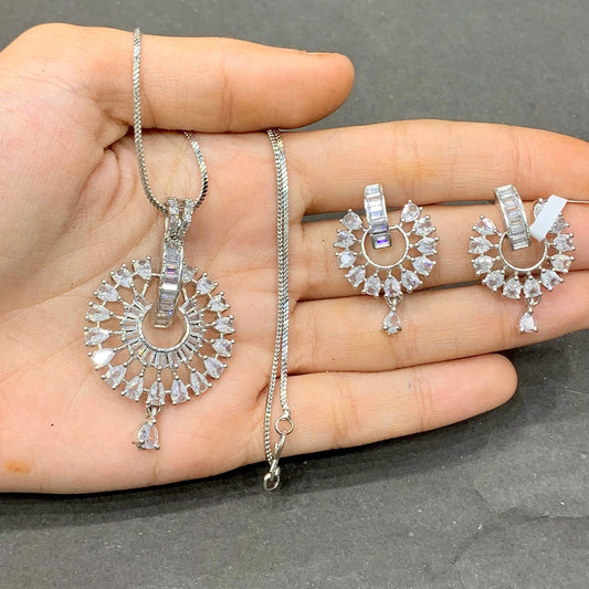Zircon Pendant Sets 566333 - Vijay & Sons