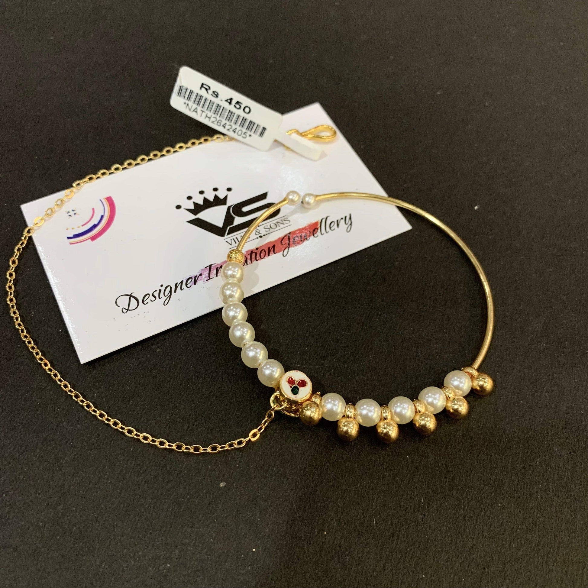 Gold plated Nath 6765 - Vijay & Sons