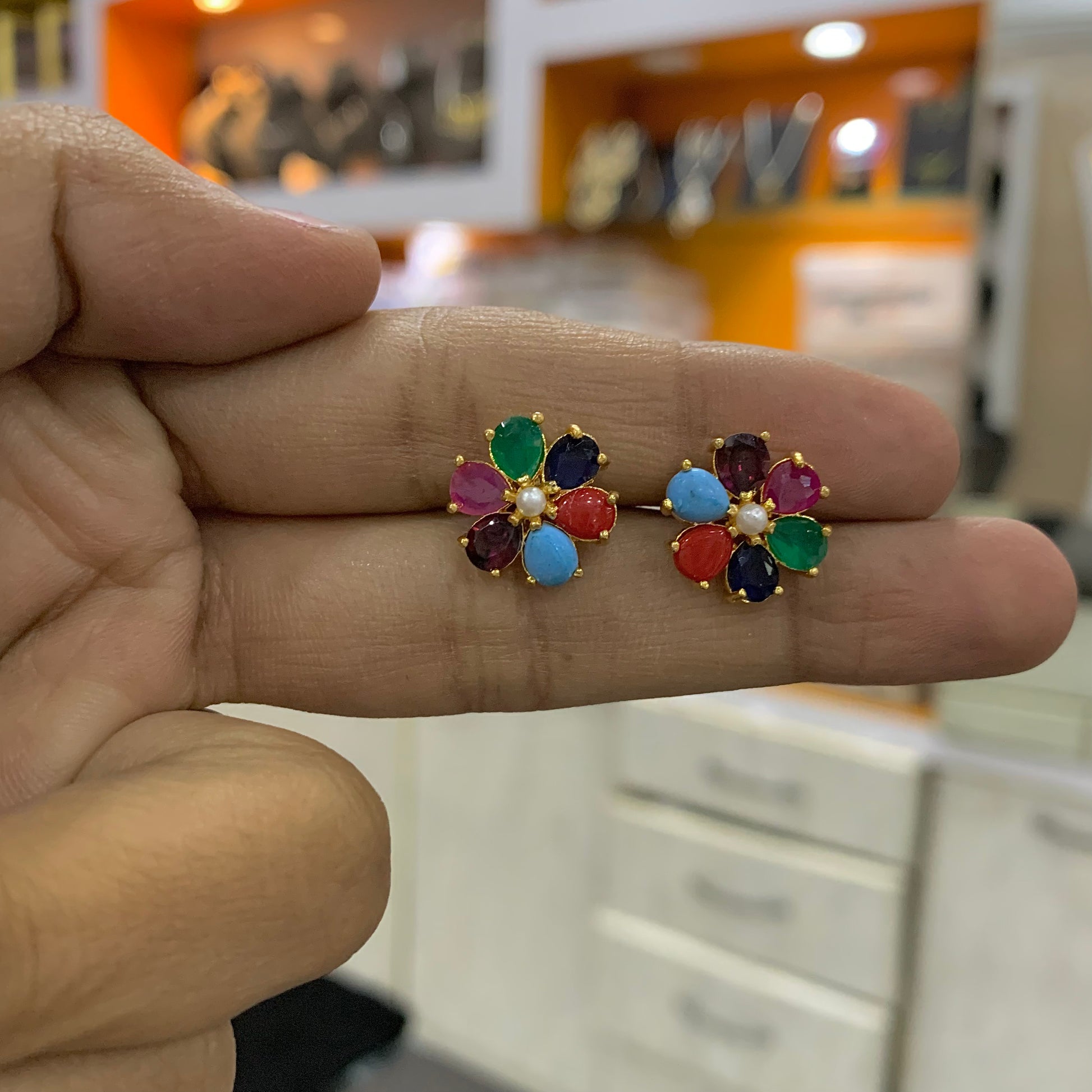 Jadau Tops / Studs 492052 - Vijay & Sons