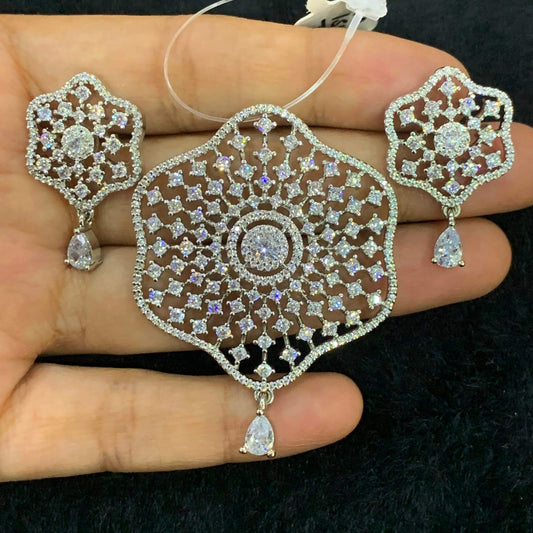 Zircon Pendant Sets 526737 - Vijay & Sons
