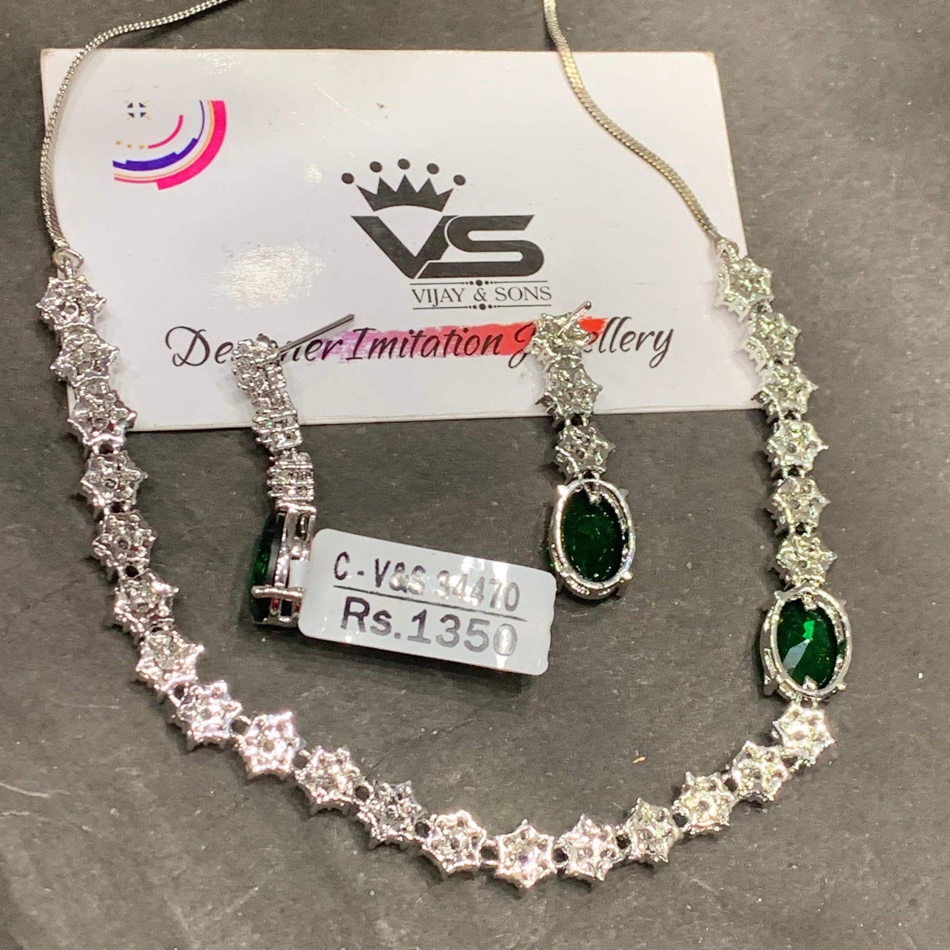 Diamond necklace sets 8965 - Vijay & Sons