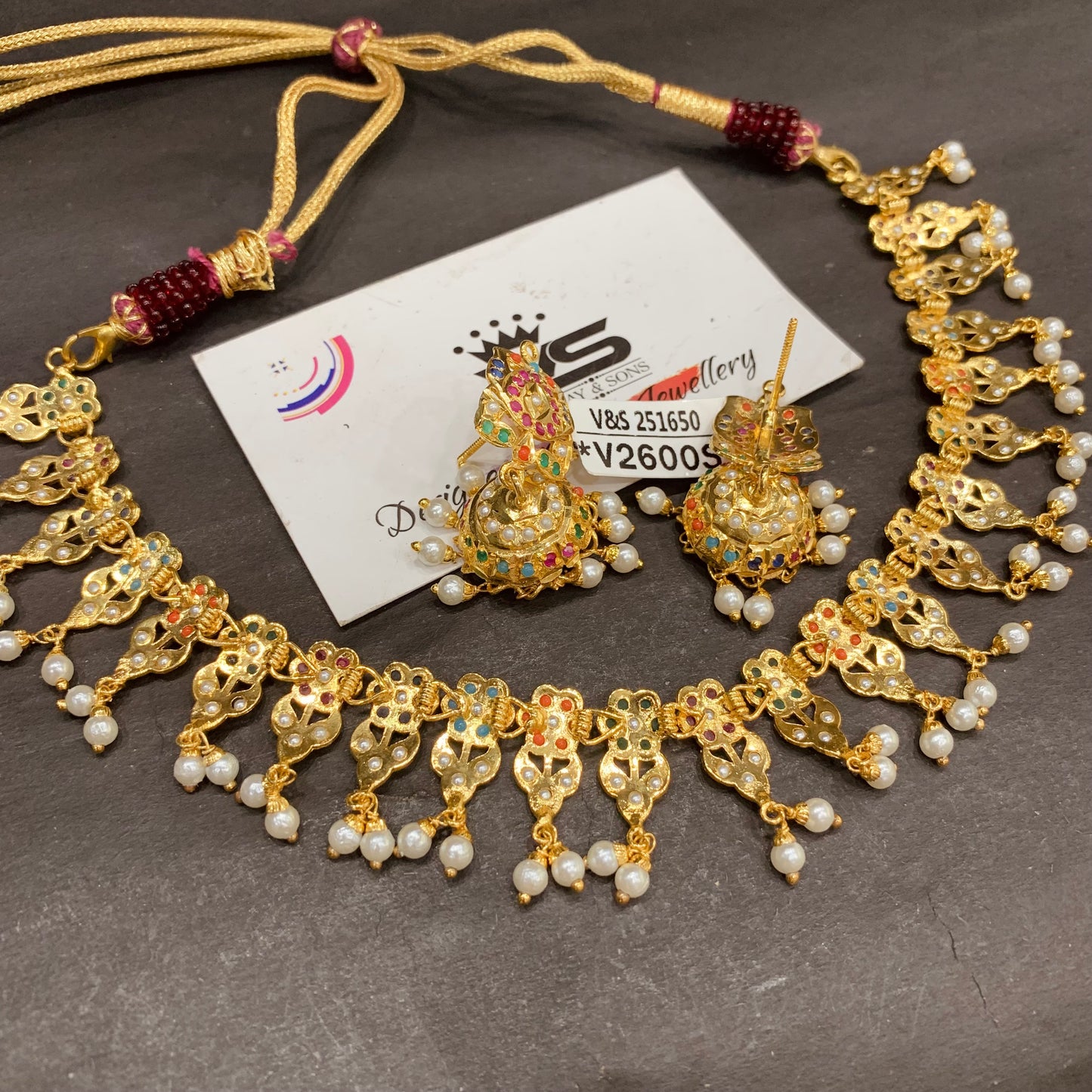 Jadau Necklace Set 57655