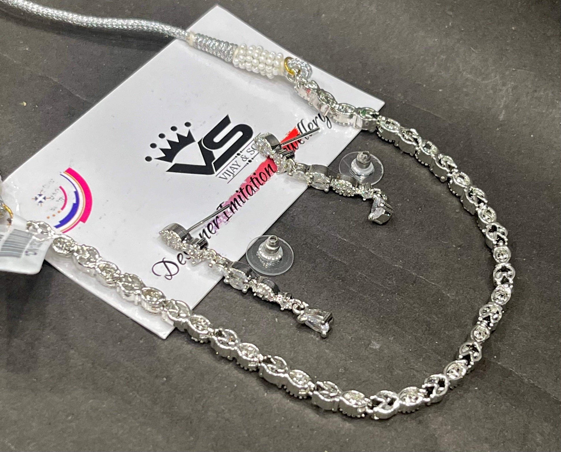 Zircon Necklace Set 3345 - Vijay & Sons