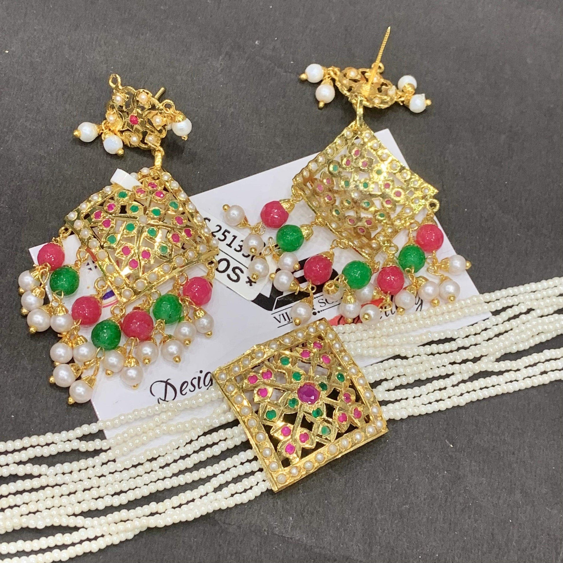 Jadau Necklace Set 356467 - Vijay & Sons