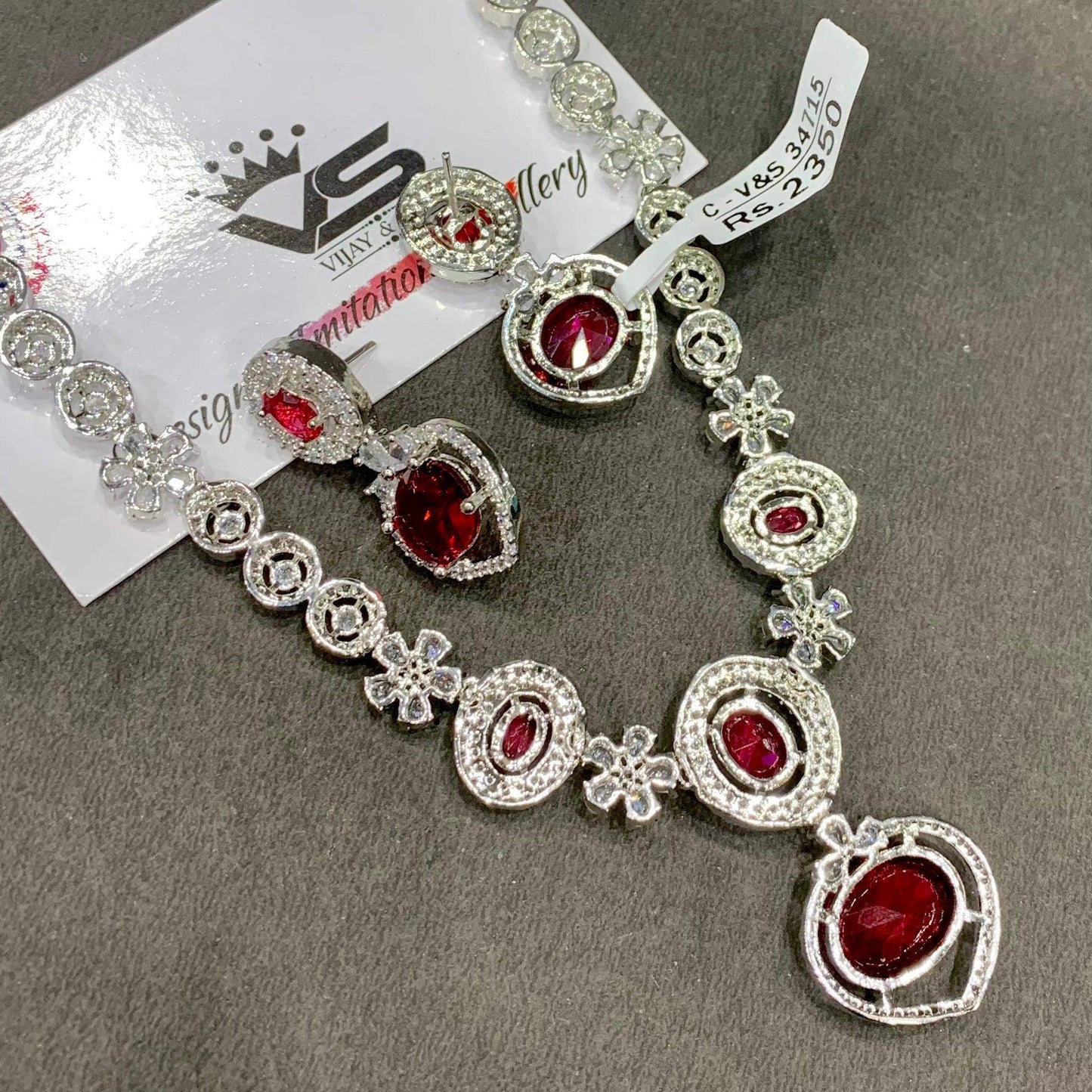 Zircon Necklace Set 65789 - Vijay & Sons