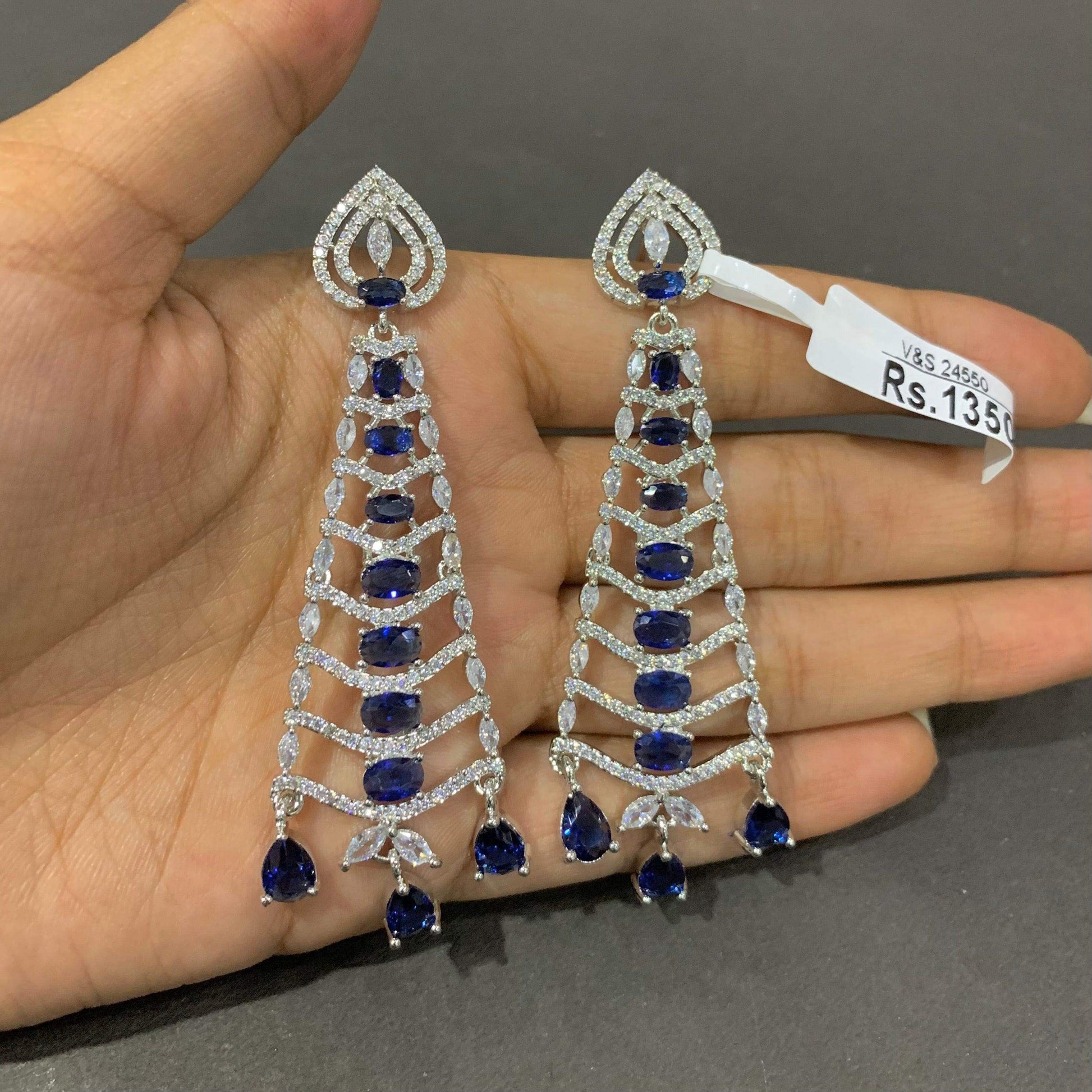 Zircon Earrings 46566 - Vijay & Sons