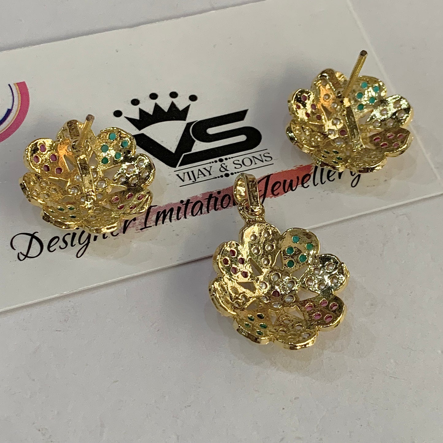 Jadau Pendant set 493729 - Vijay & Sons