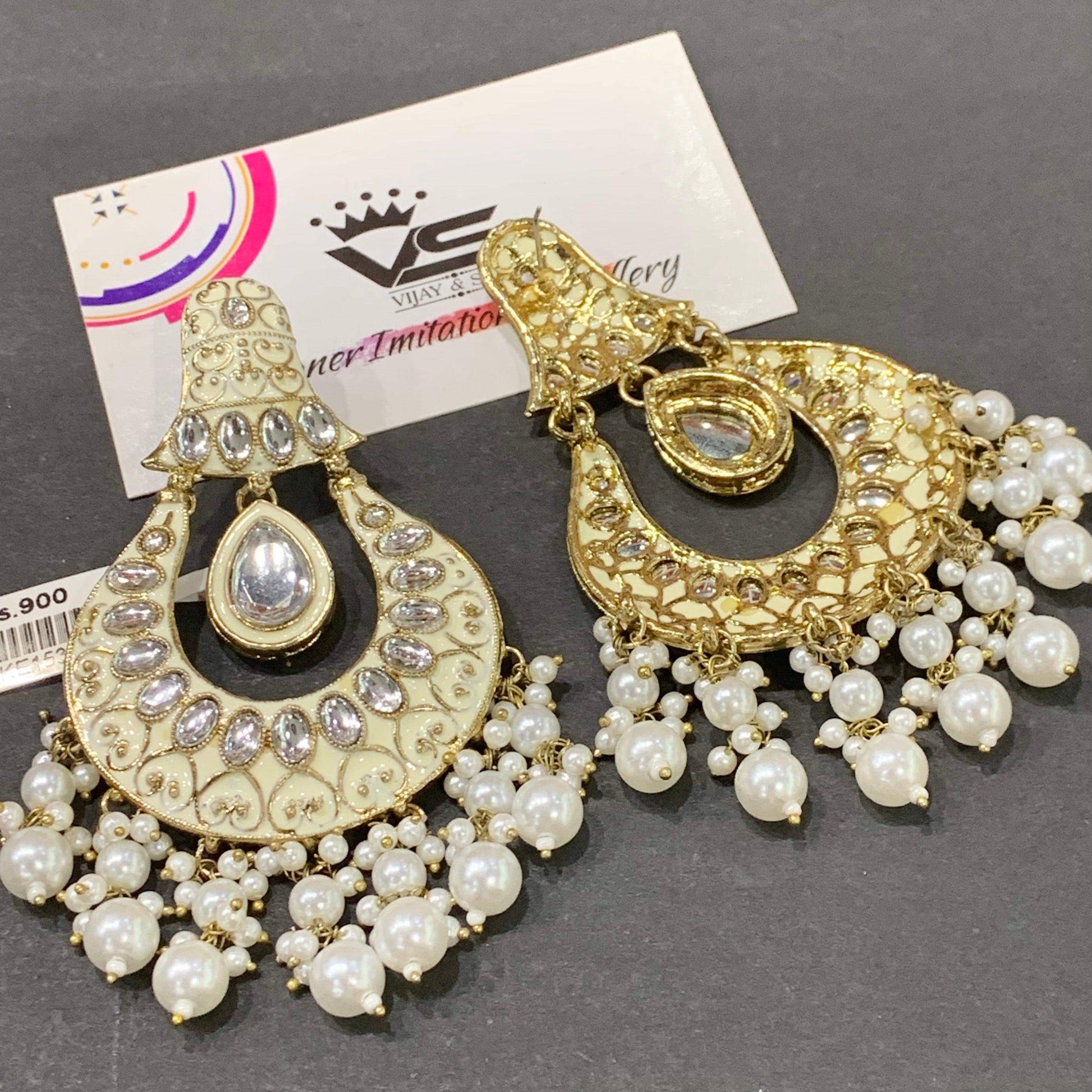 Kundan Earrings 466544 - Vijay & Sons