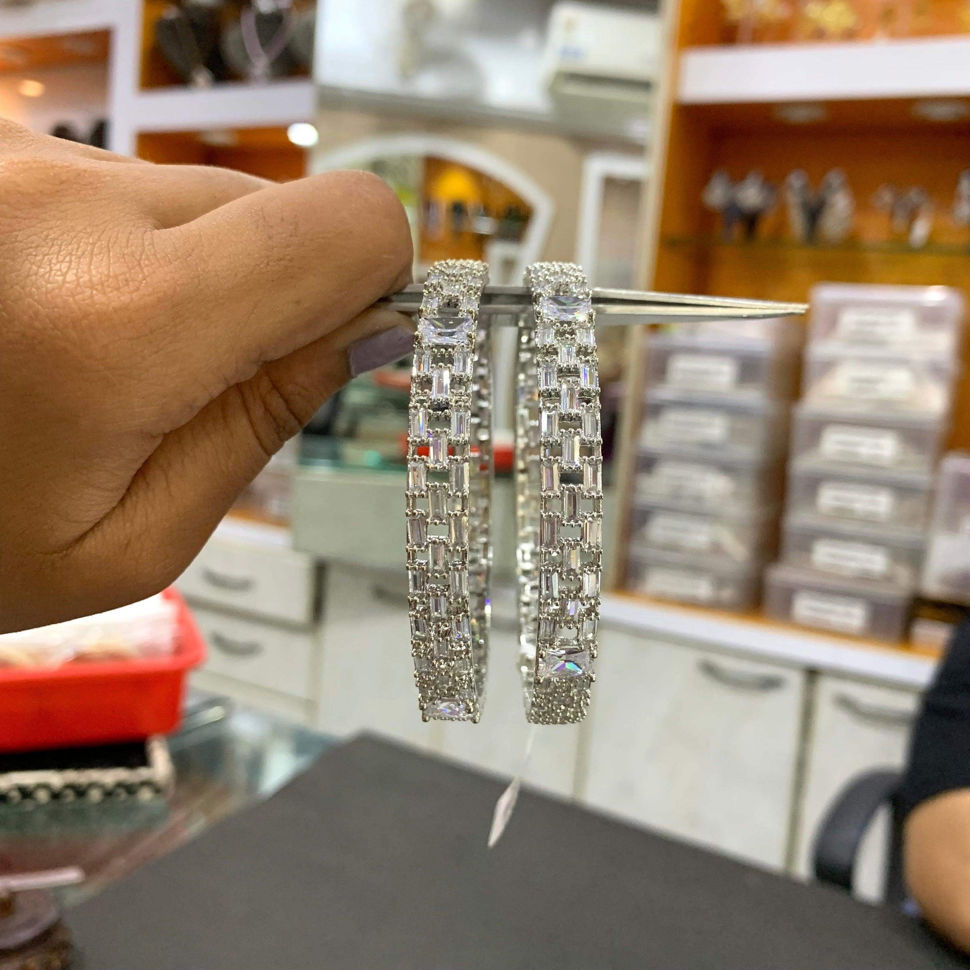 American Diamond Bangles 123354 - Vijay & Sons