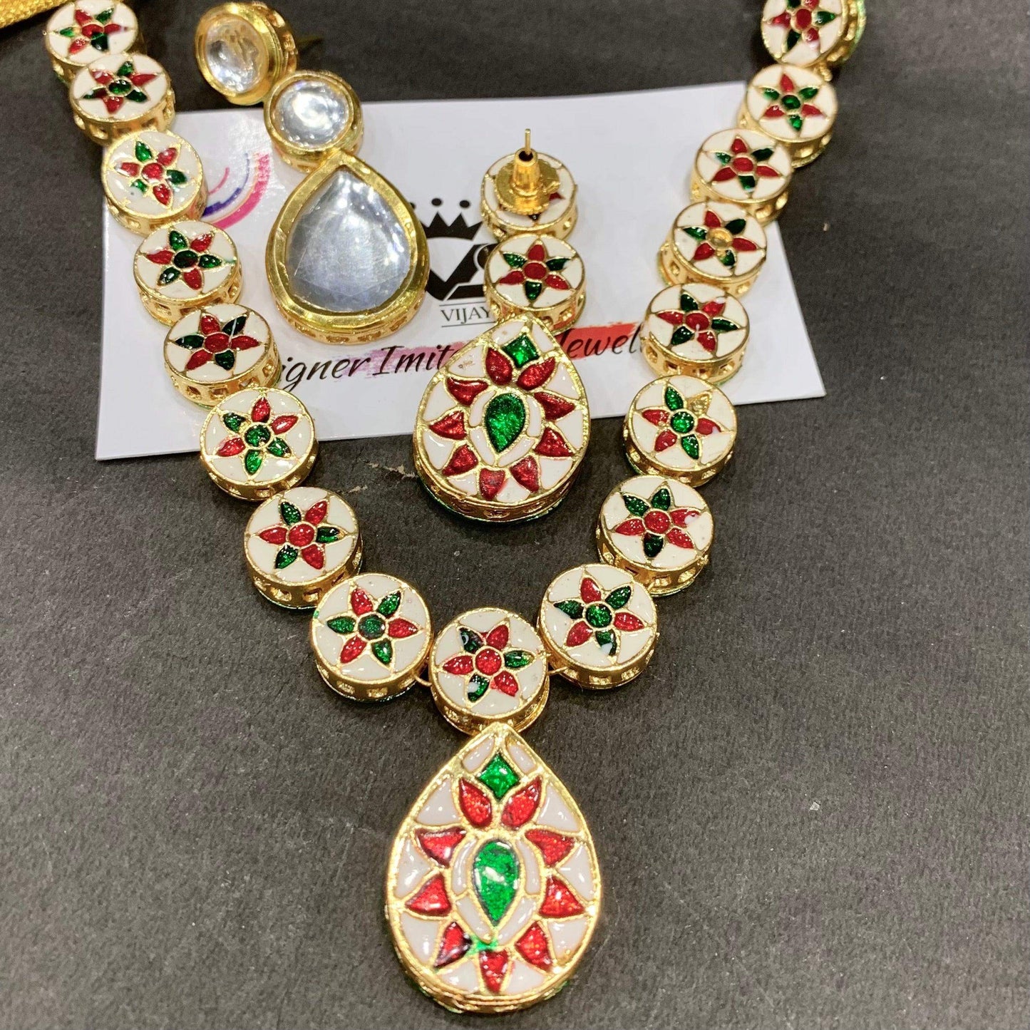 Kundan necklace set 34556 - Vijay & Sons