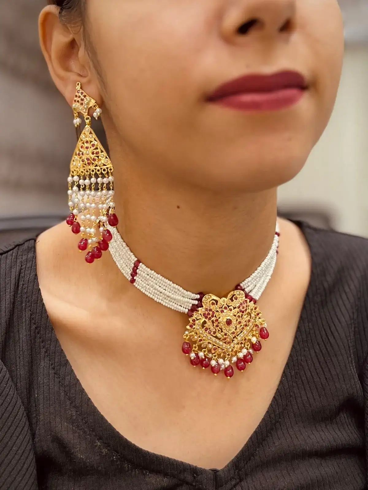 Jadau Necklace Set 77654