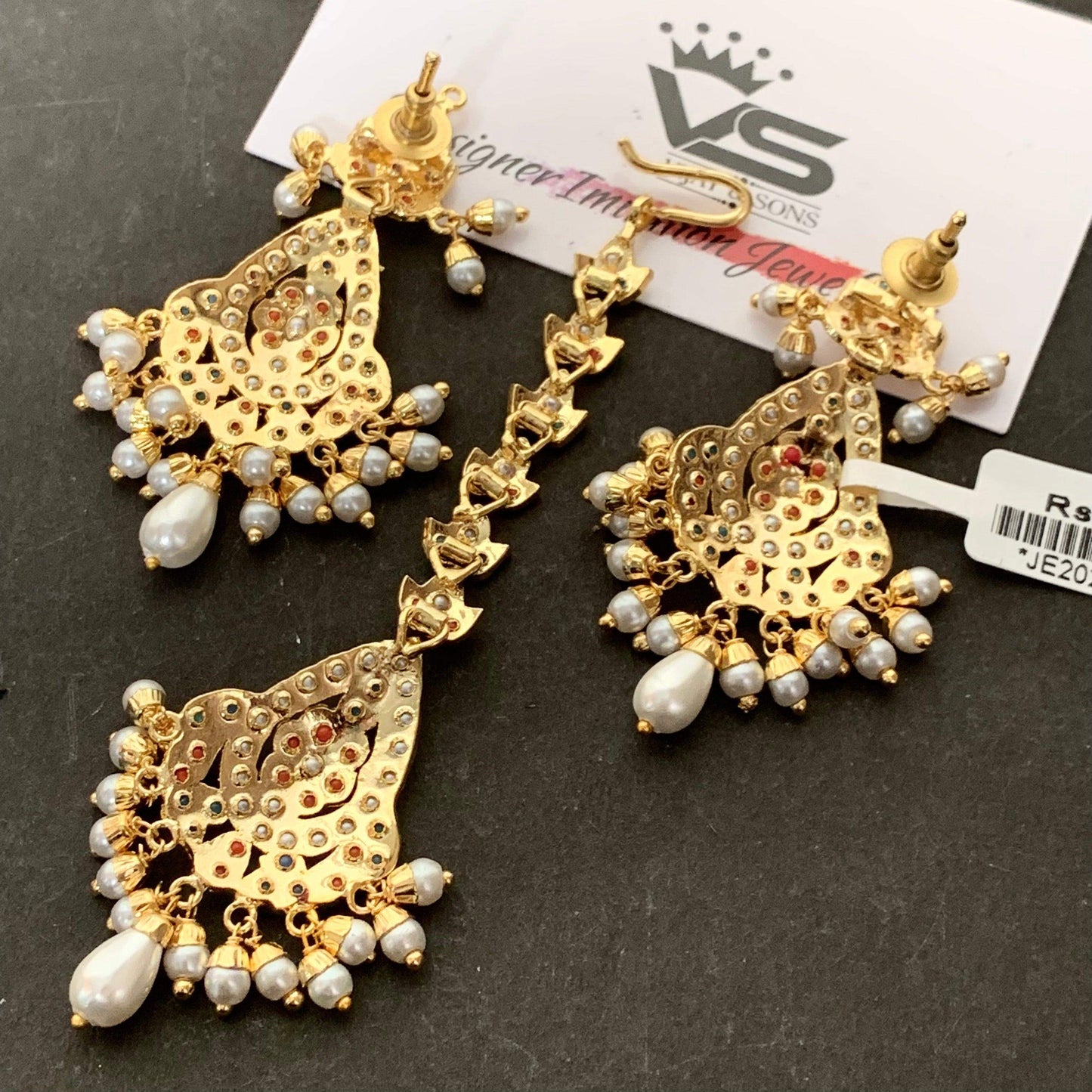 Jadau Tikka Earrings 3955275 - Vijay & Sons