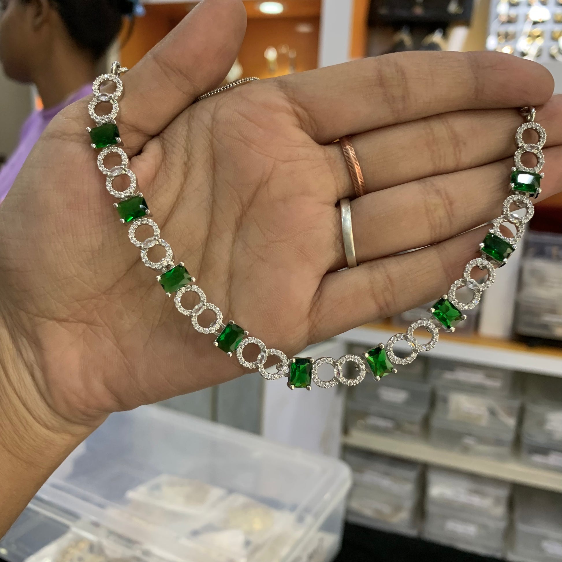 Zircon Necklace Set 963772 - Vijay & Sons