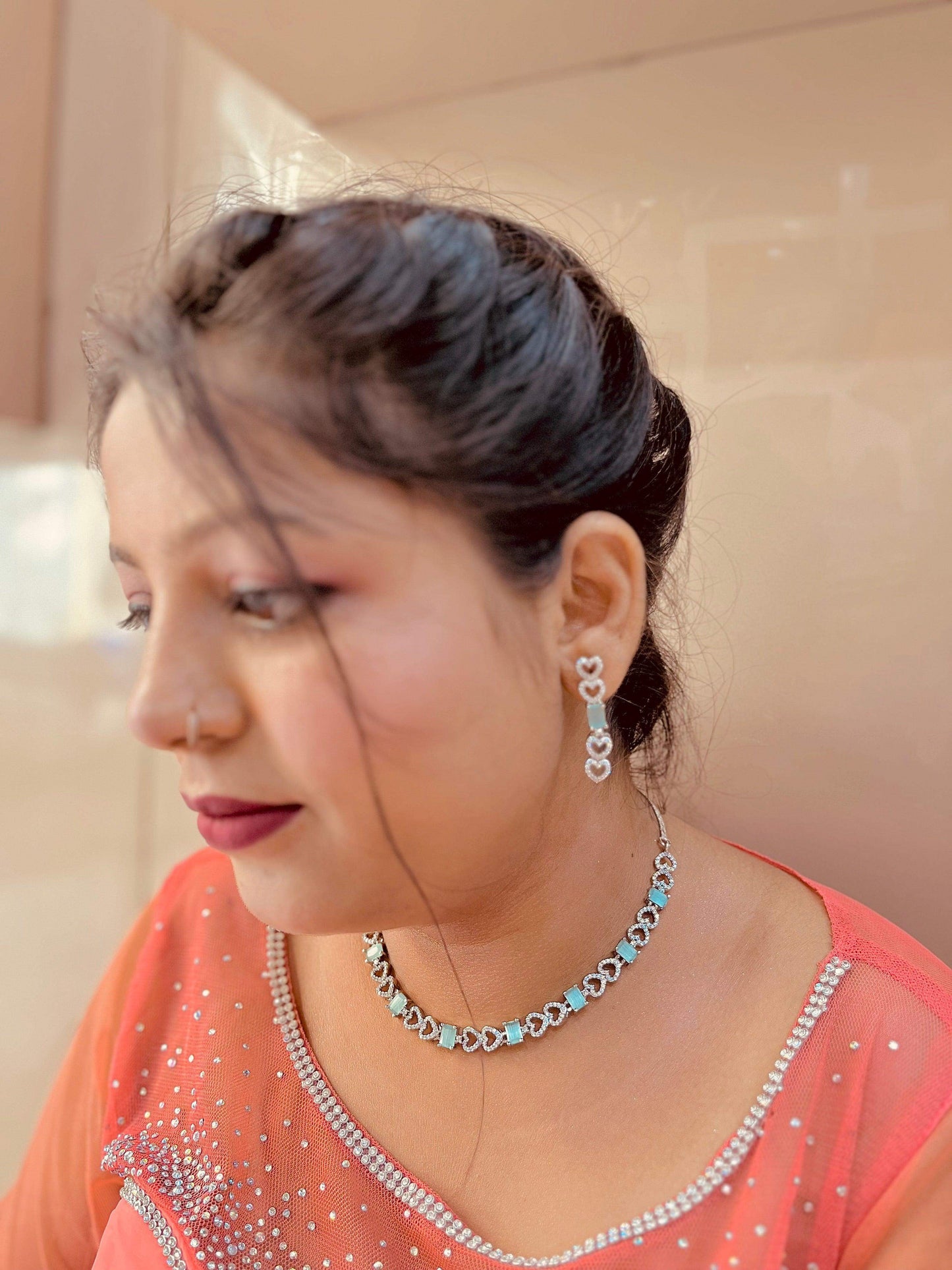 Zircon Necklace Set 654377 - Vijay & Sons