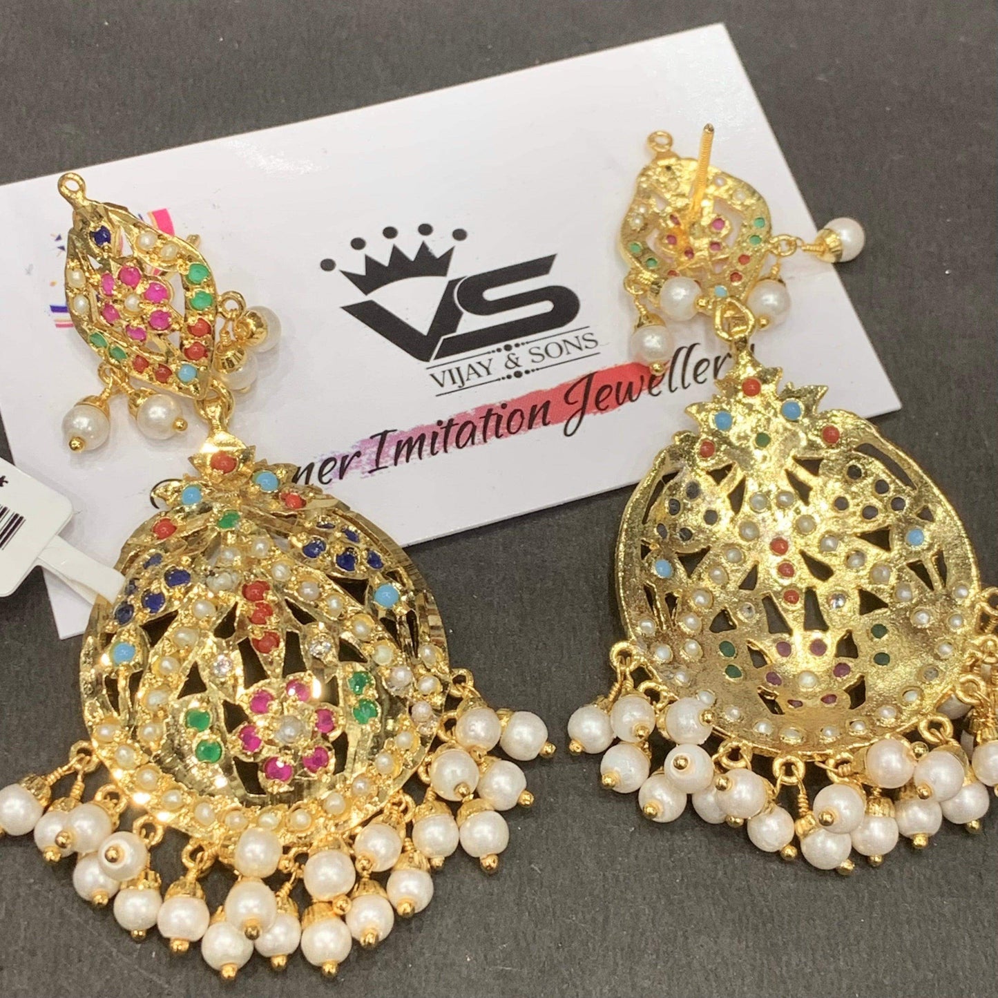 Jadau Earrings 45654 - Vijay & Sons