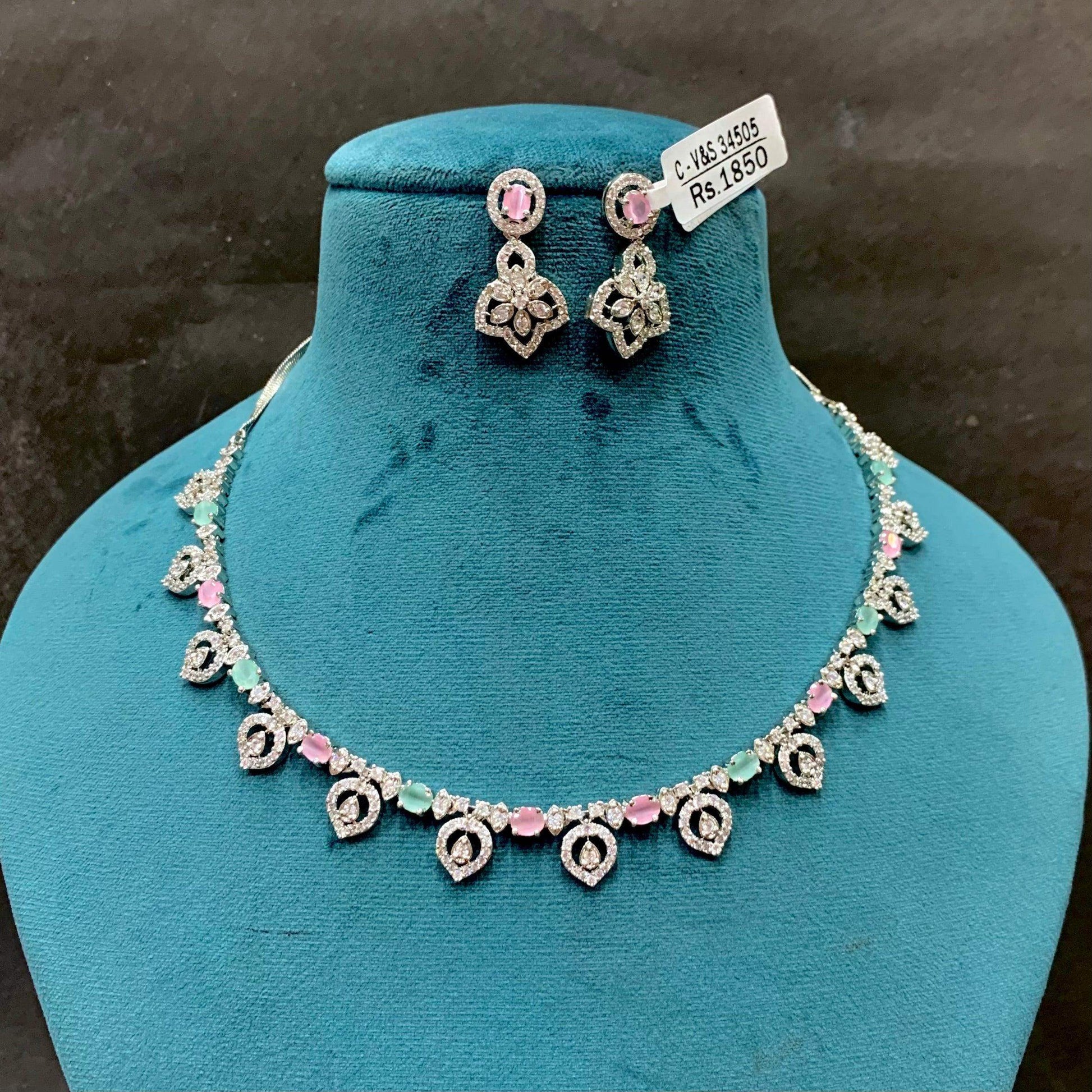 Zircon Necklace Sets 99776 - Vijay & Sons