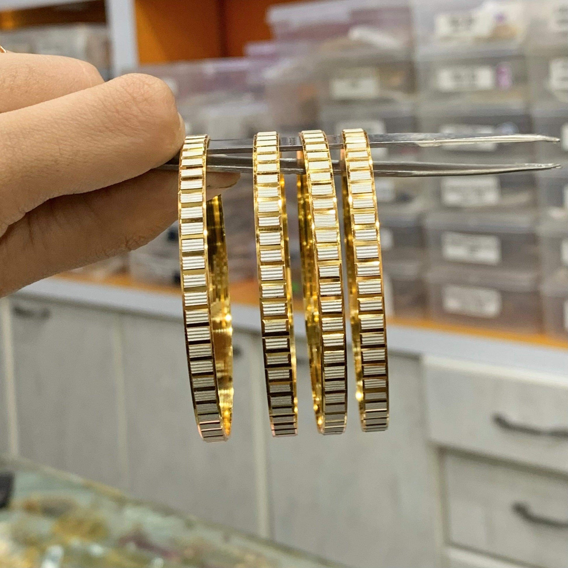 Designer gold plated bangles - Vijay & Sons