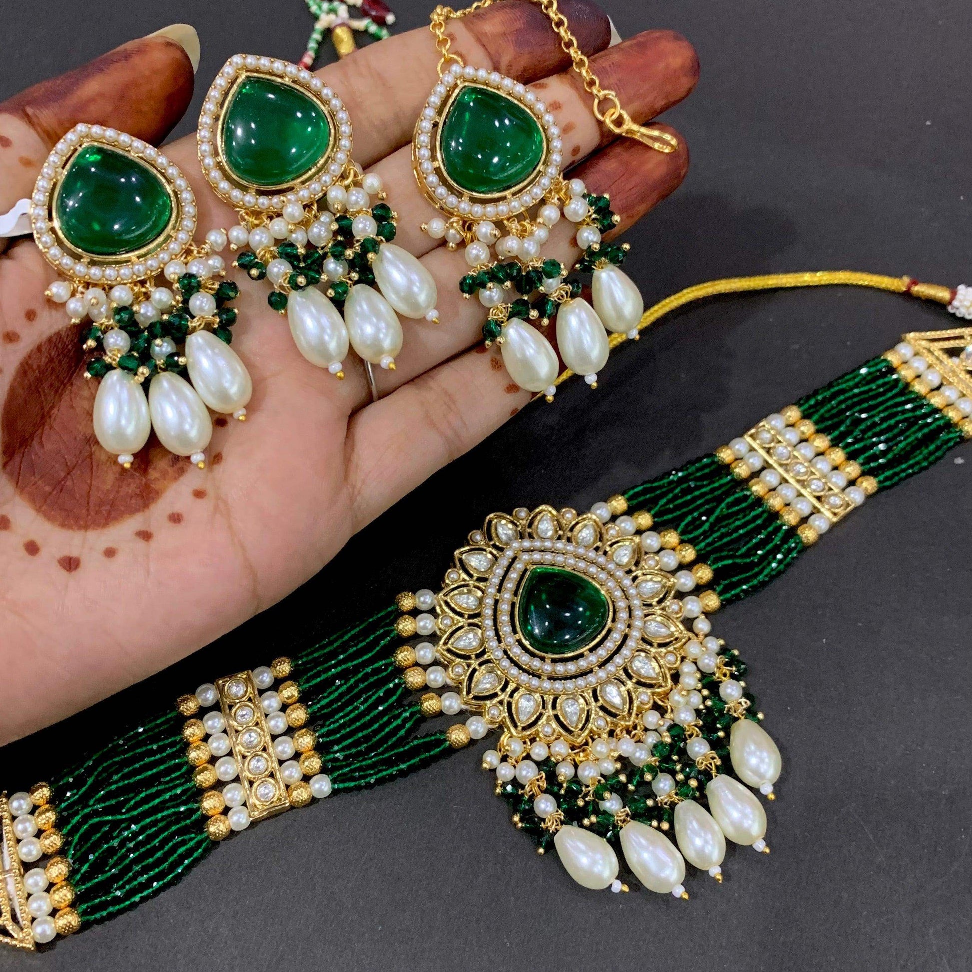 Kundan Necklace Set 56790 - Vijay & Sons